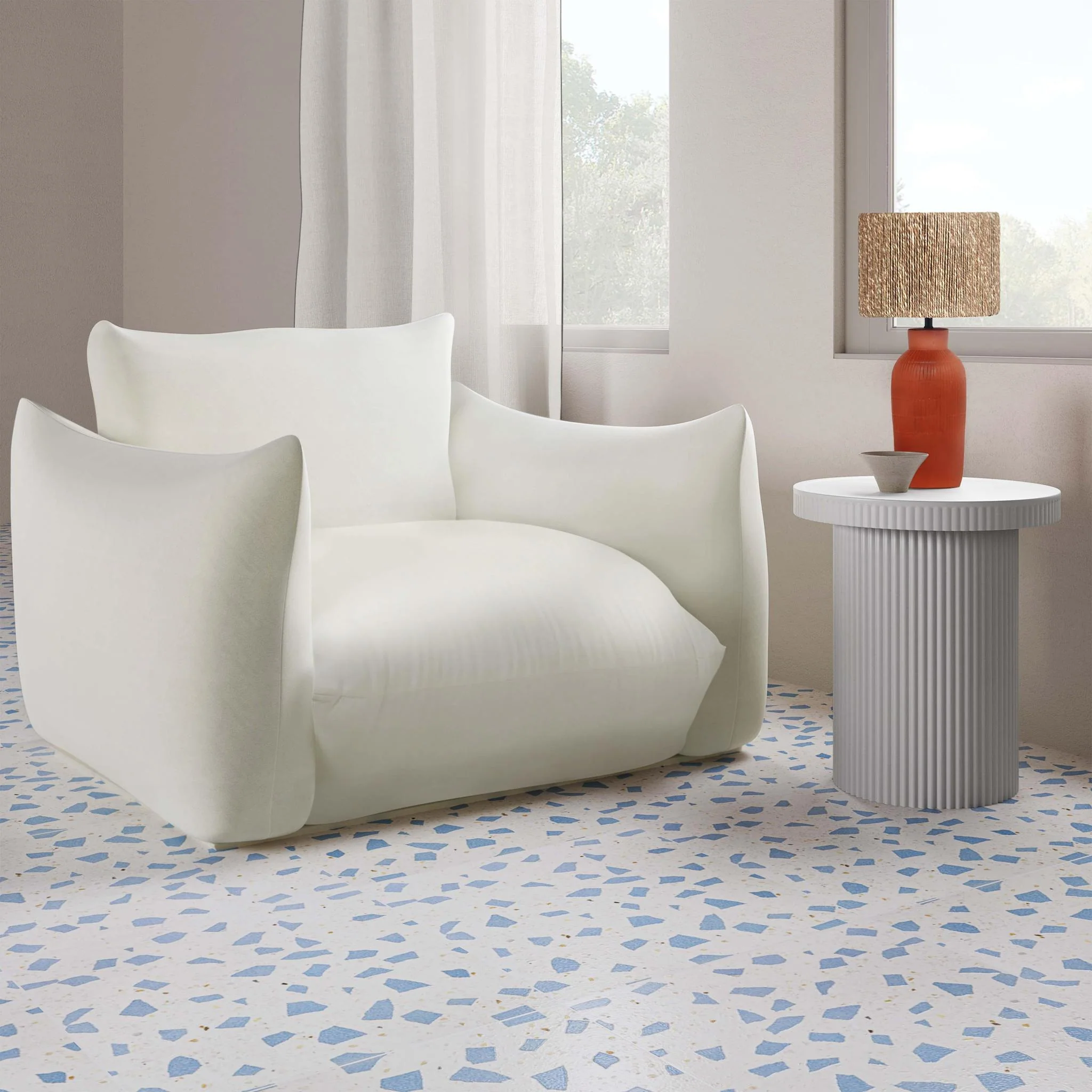 Darcy White Concrete Side Table - Image 8