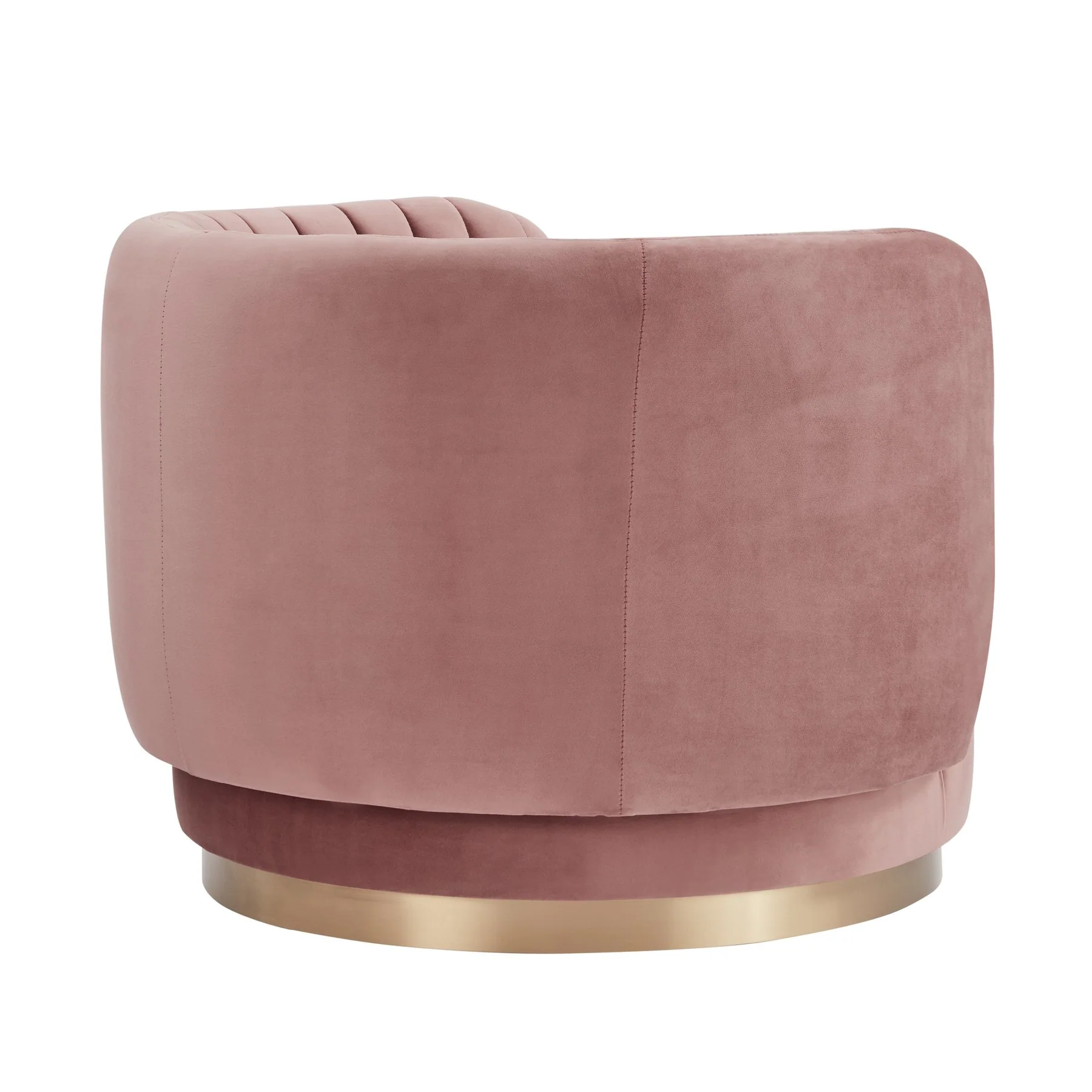 Davy Blush Velvet Swivel Accent Chair with Gold Base - Image 3