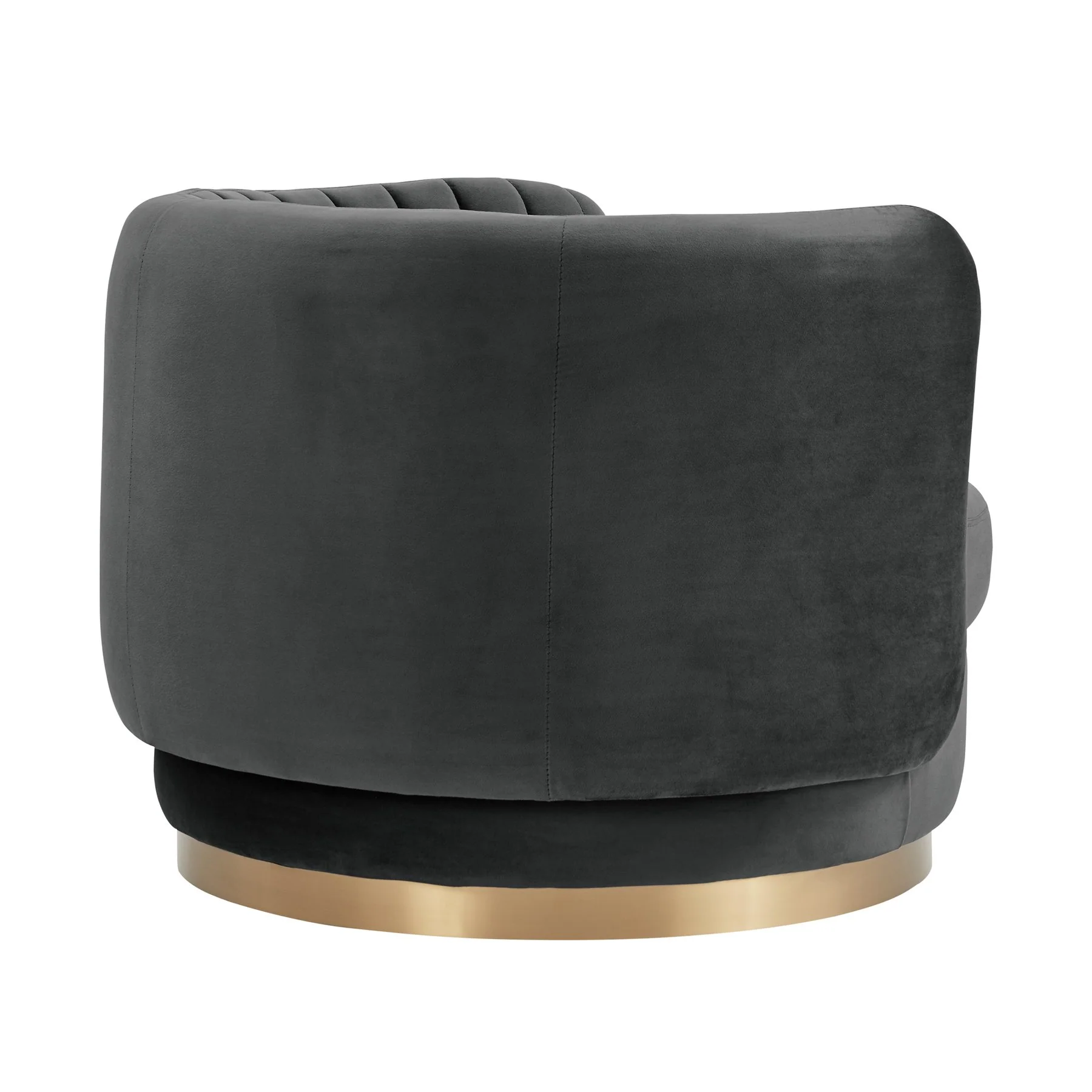 Davy Dark Gray Velvet Swivel Accent Chair - Image 3