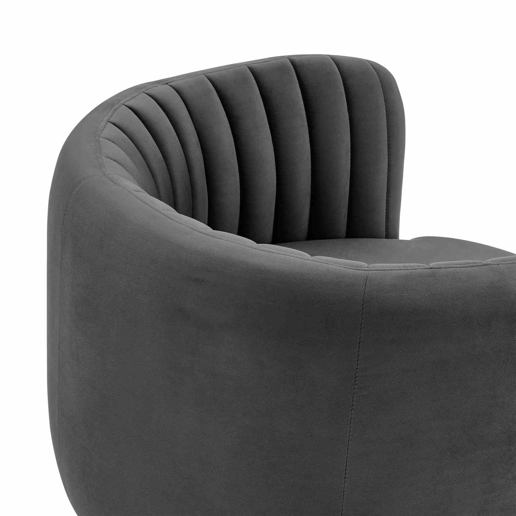 Davy Dark Gray Velvet Swivel Accent Chair - Image 5