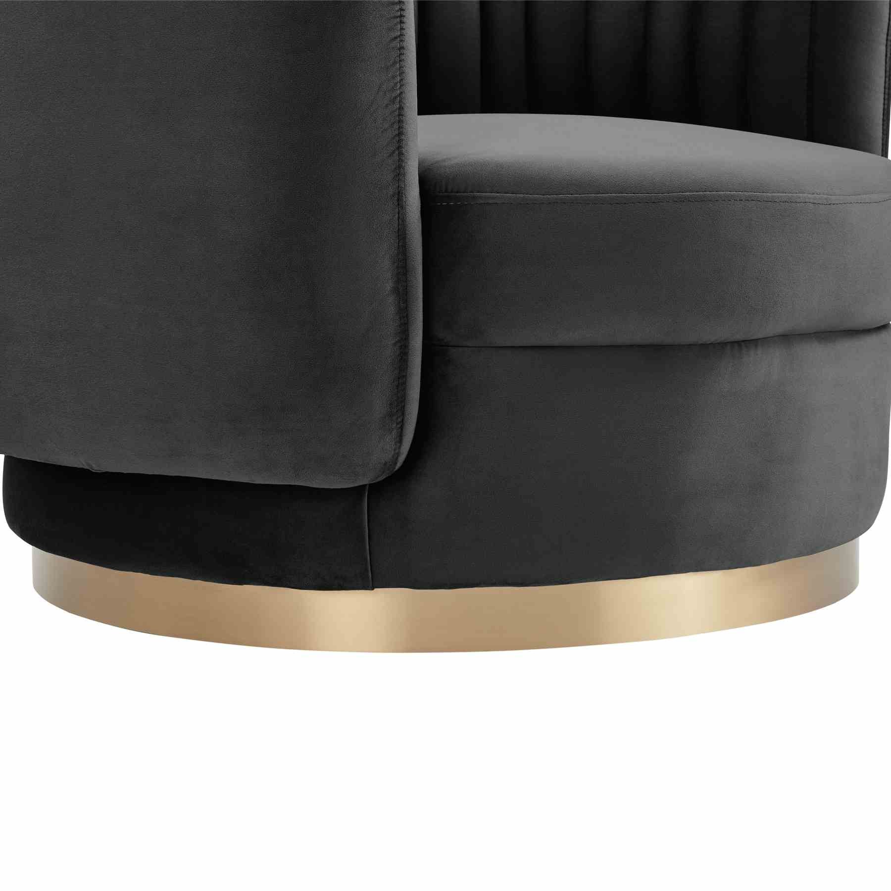 Davy Dark Gray Velvet Swivel Accent Chair - Image 6