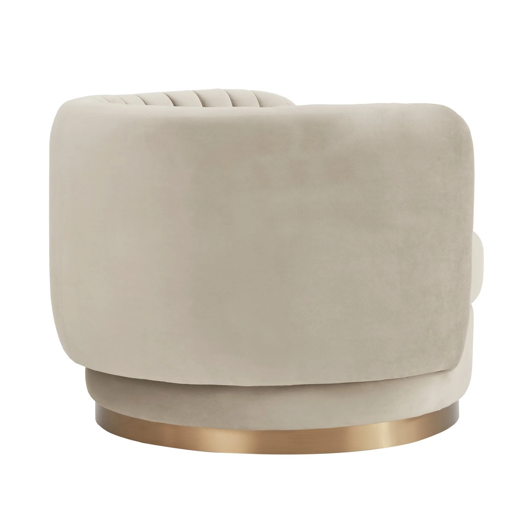 Davy Taupe Velvet Swivel Accent Chair with Gold Base - Image 3