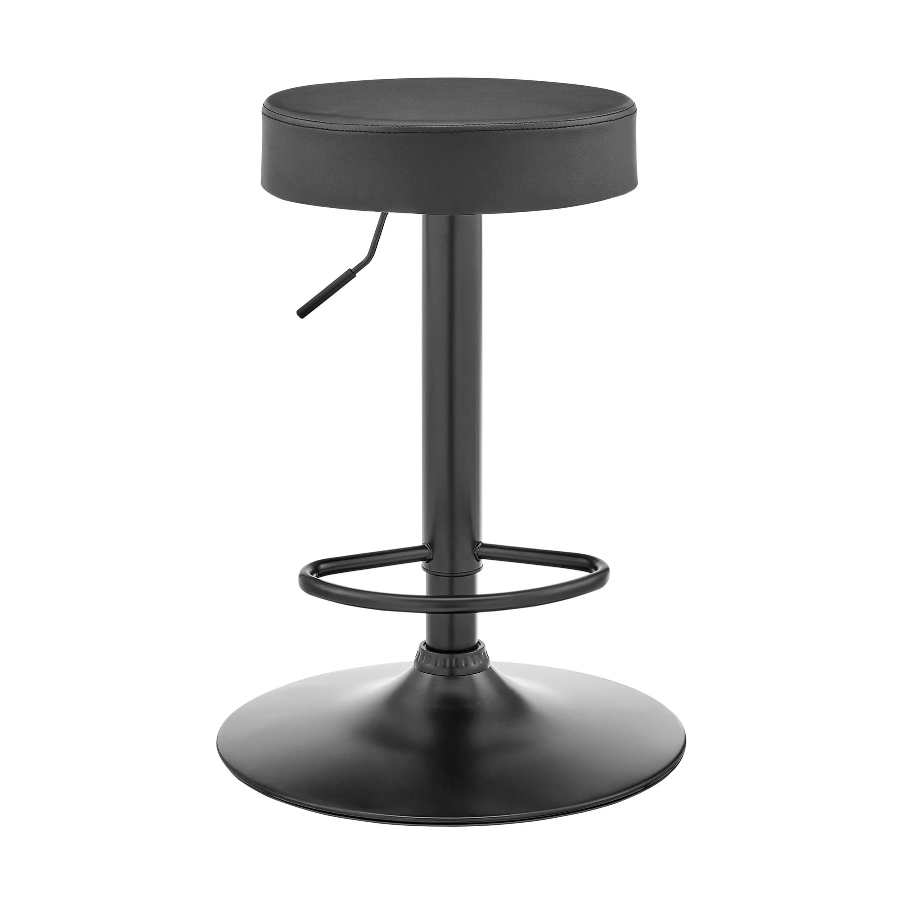 Dax Backless Dark Gray Faux Leather Adjustable Height Bar Stool - Image 2