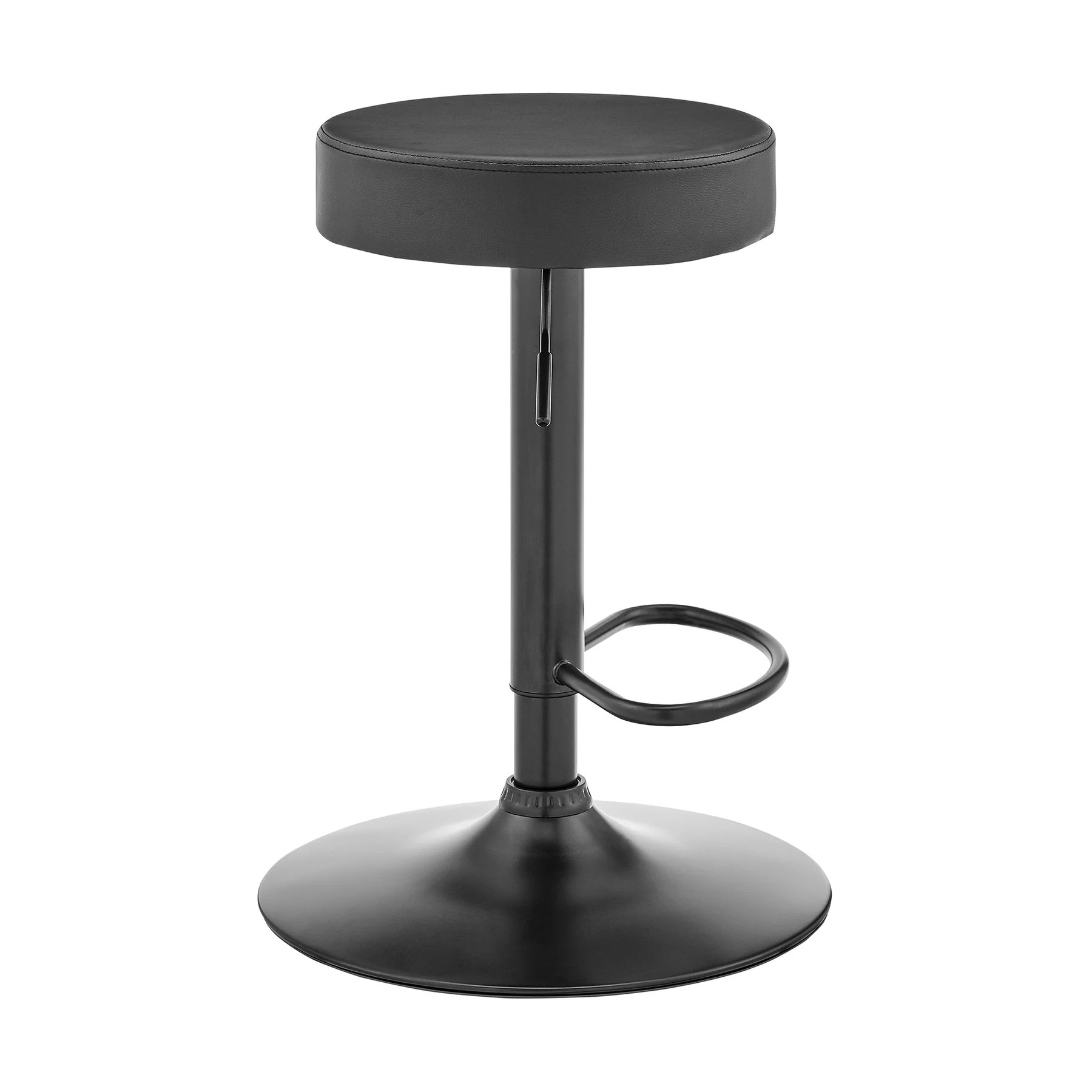 Dax Backless Dark Gray Faux Leather Adjustable Height Bar Stool - Image 3