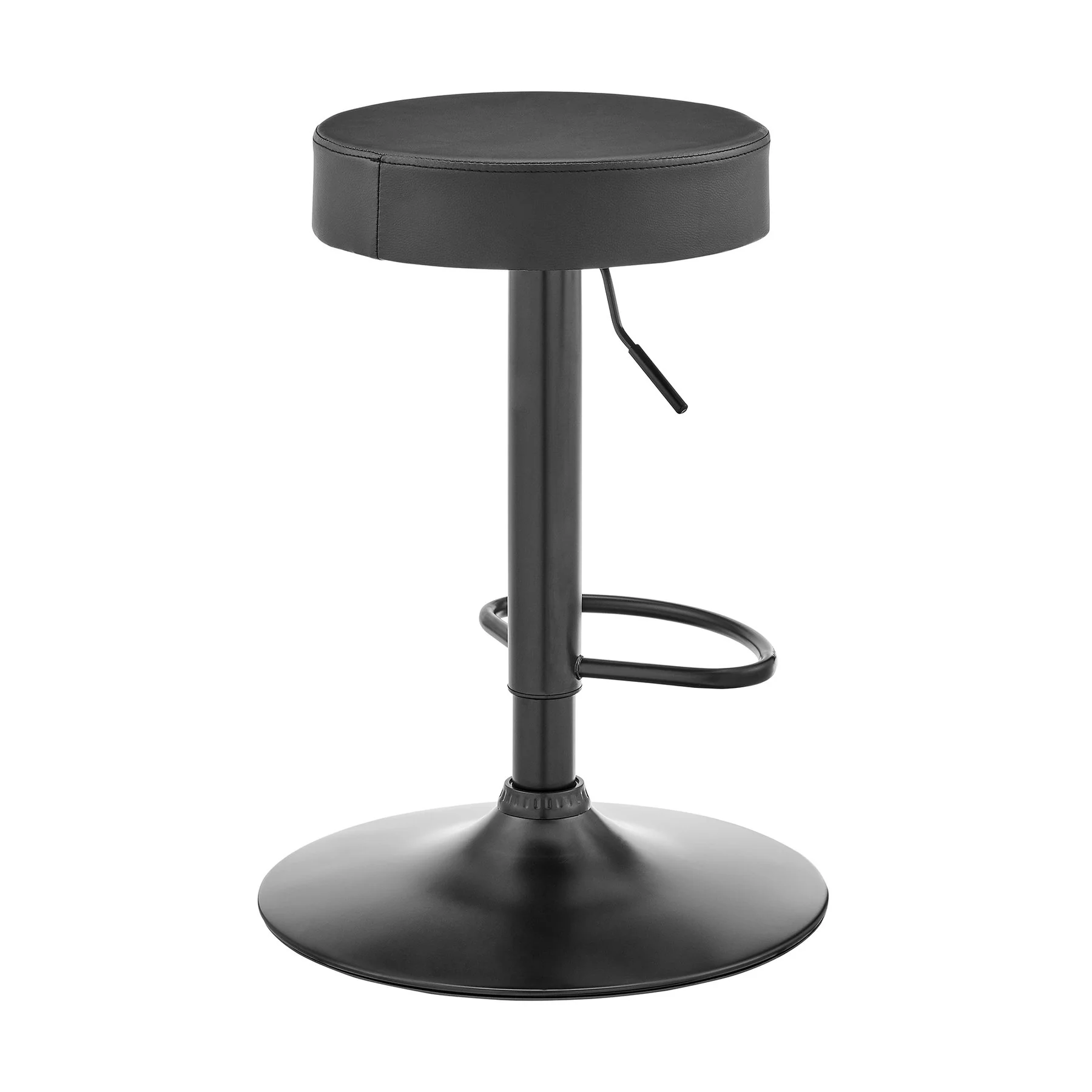 Dax Backless Dark Gray Faux Leather Adjustable Height Bar Stool - Image 4