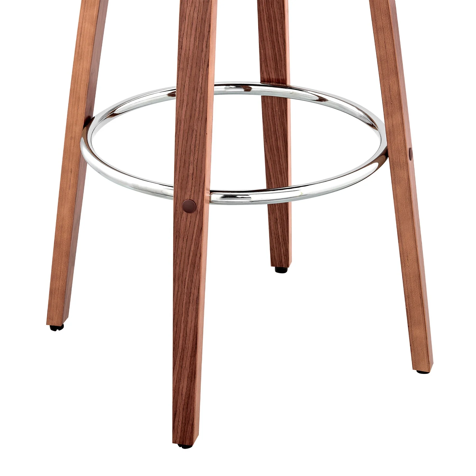 Daxton 26" Cream Faux Leather and Walnut Wood Bar Stool - Image 8