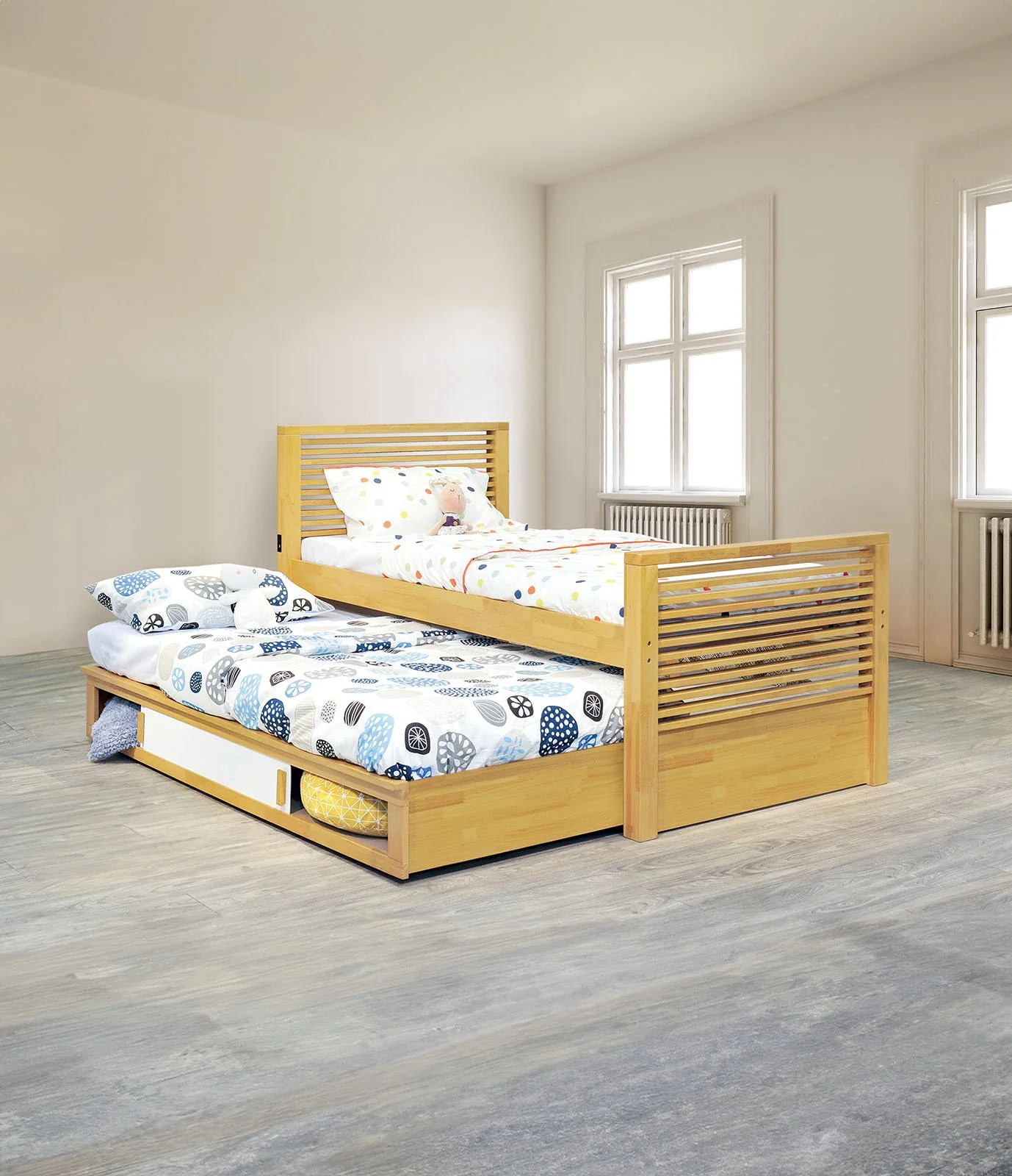 Dayville Twin Captain Bed w/ Trundle, Light Oak - Image 5