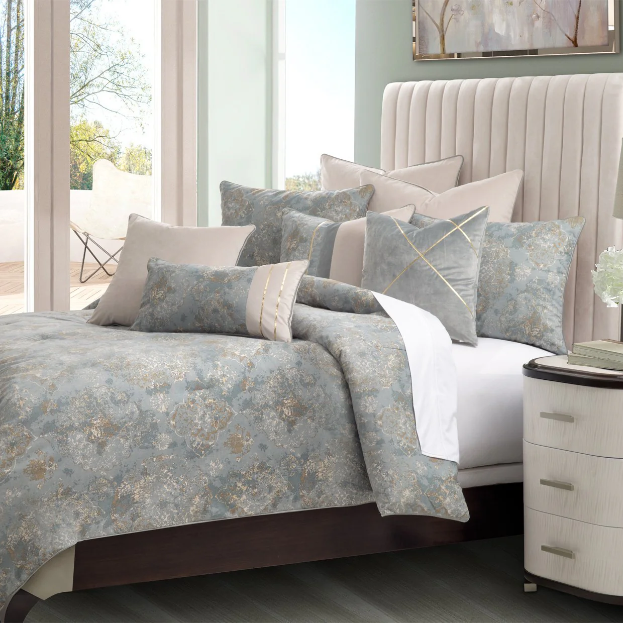 Debonair 10-Piece King Comforter Set - Mist - Image 7