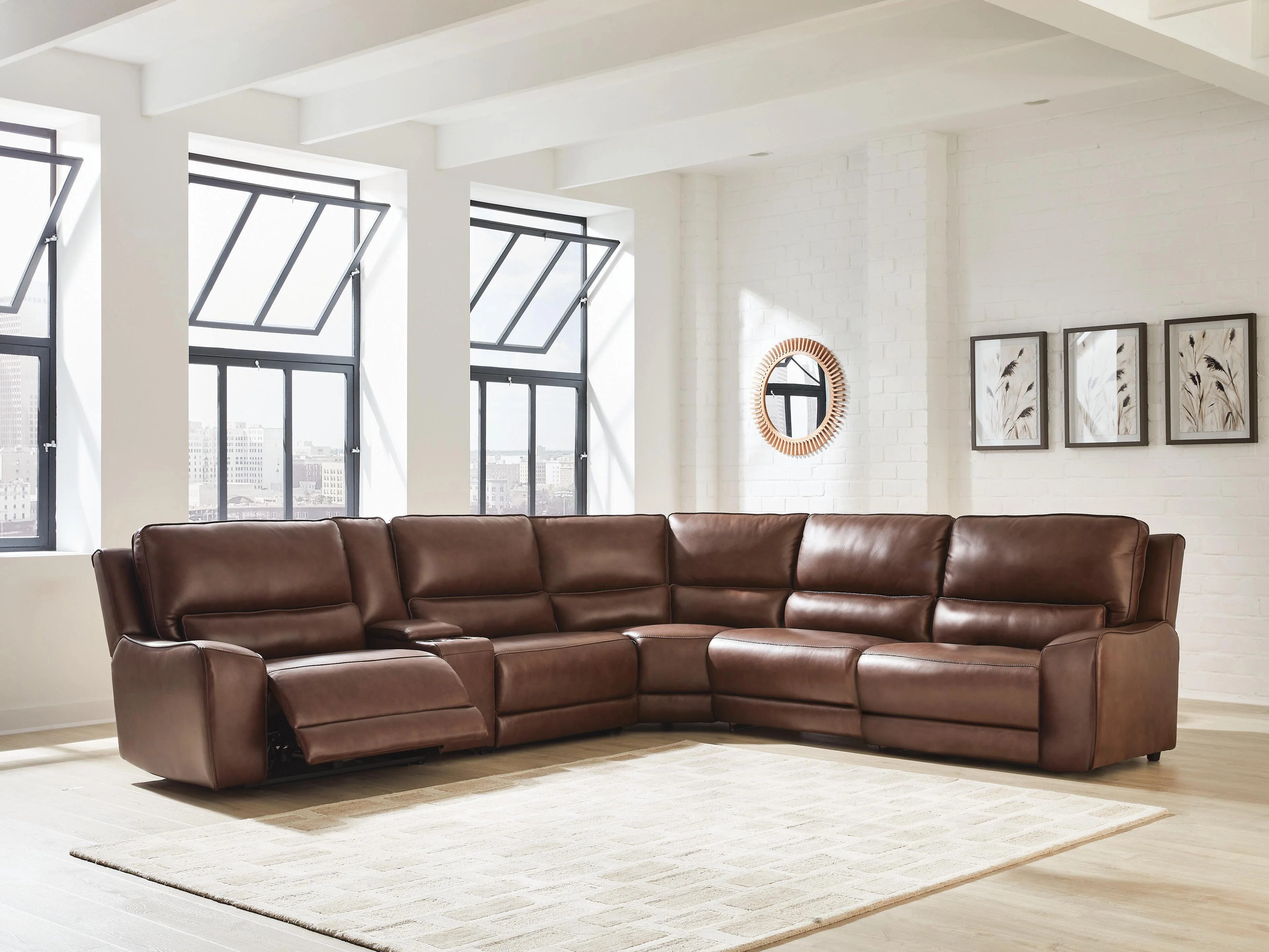 DeepWakes Reclining Sectional with Storage Console - Image 27