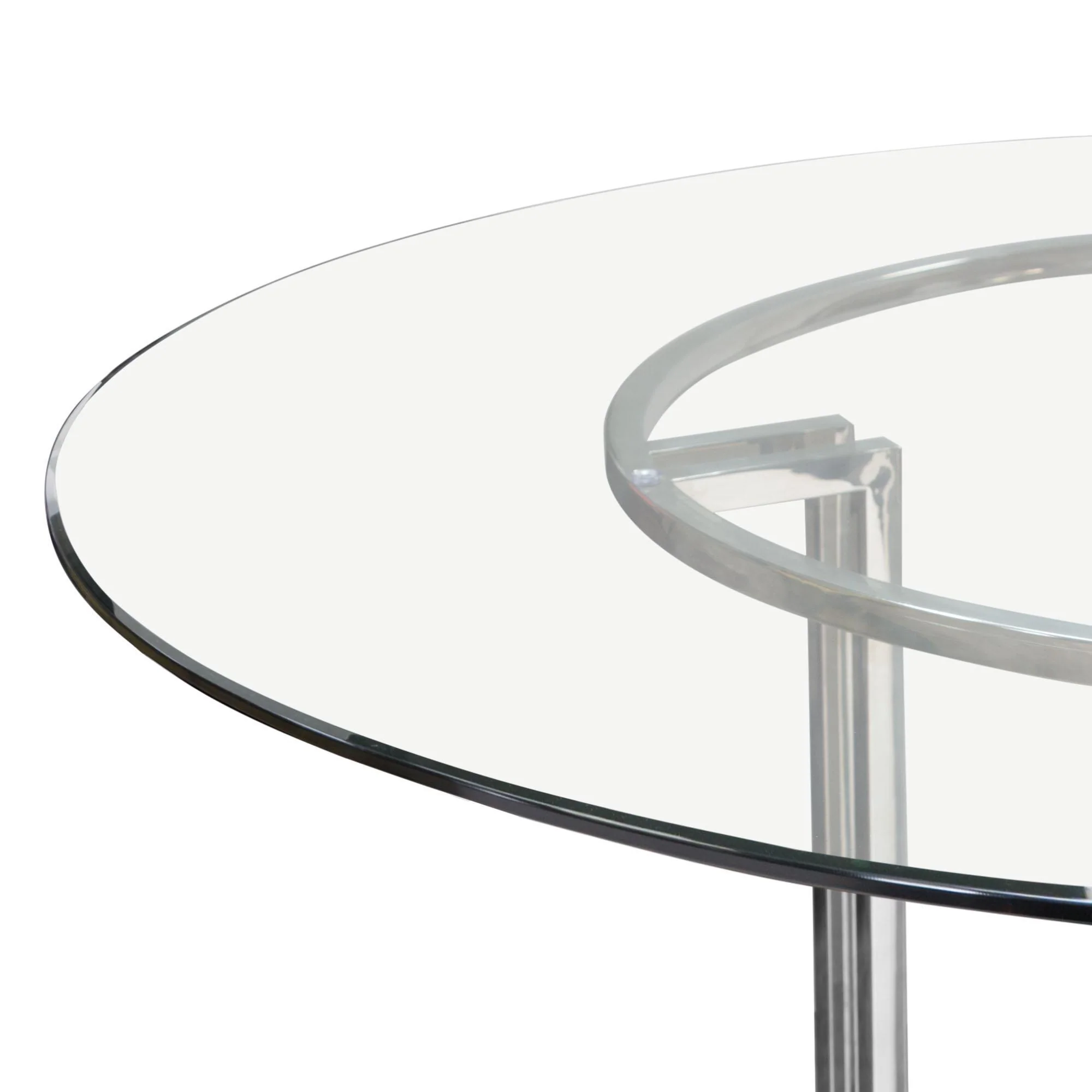 DEKO Polished Stainless Steel Round Dining Table w/ Clear, Tempered Glass Top by Diamond Sofa - Image 5