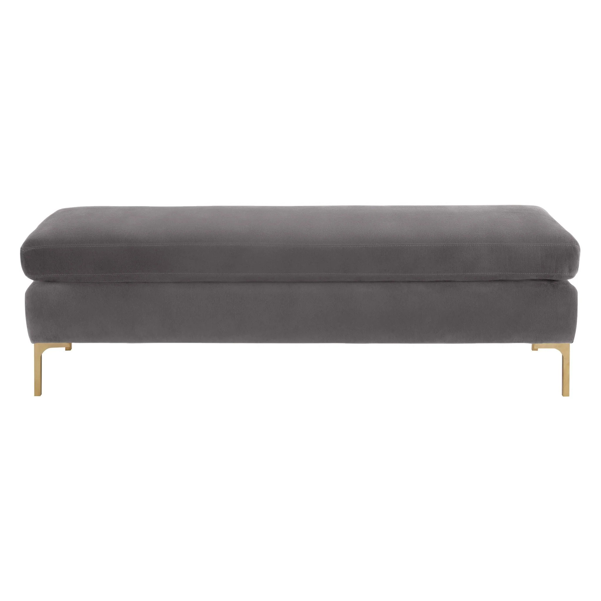 Delilah Grey Velvet Bench - Image 3