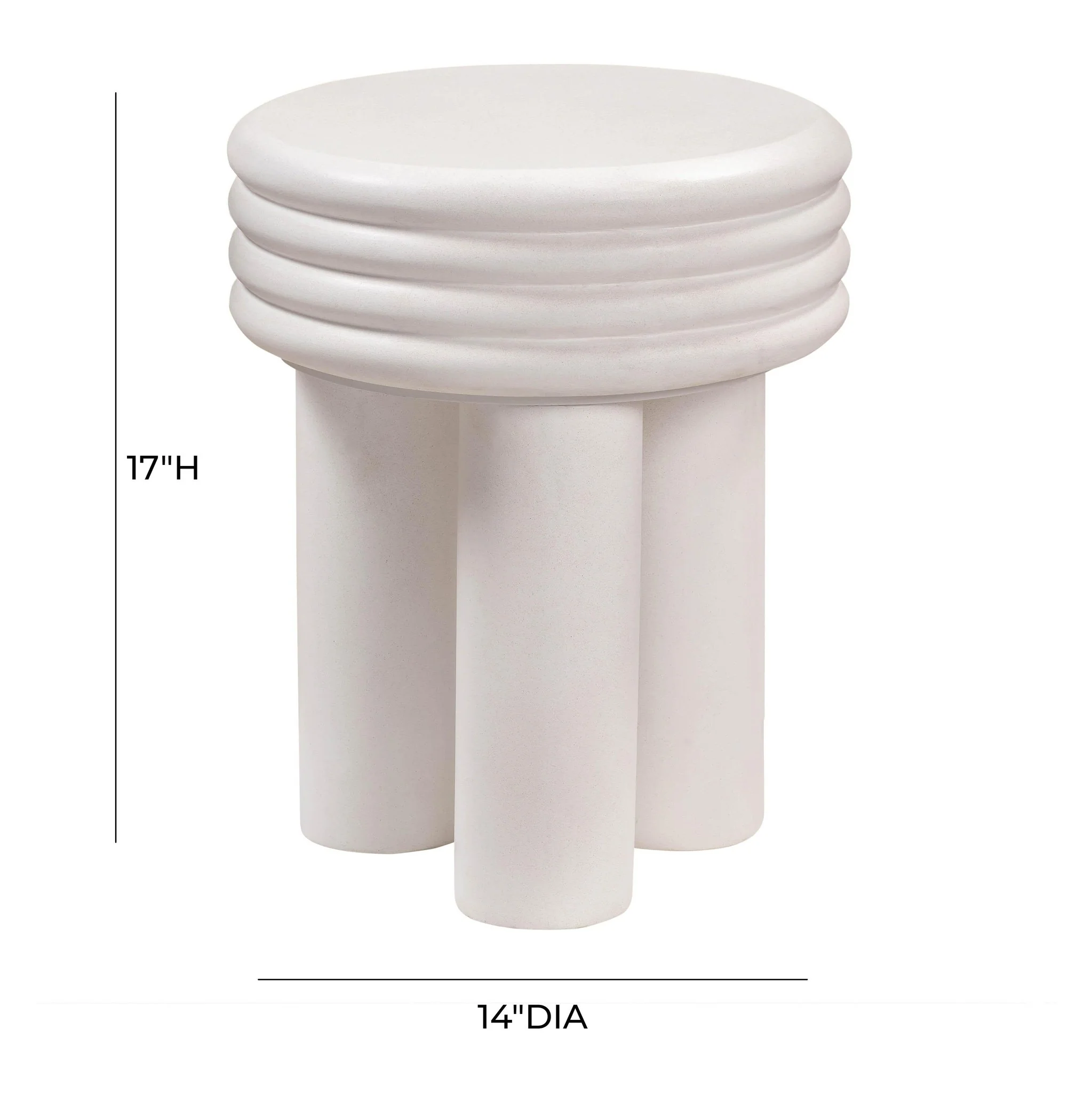 Delta Ivory Concrete Side Table - Image 6