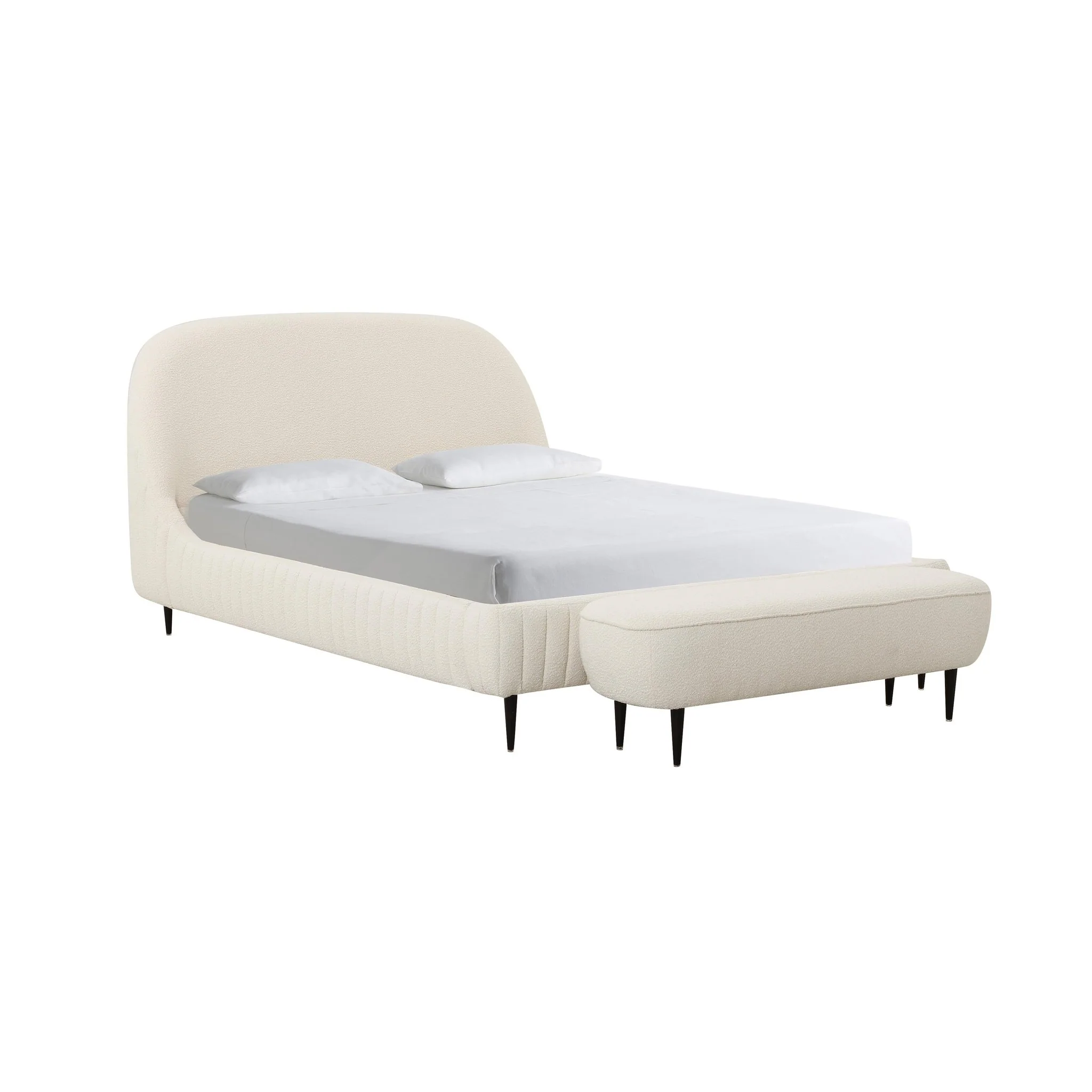 Denise Cream Boucle Bed in Queen - Image 4