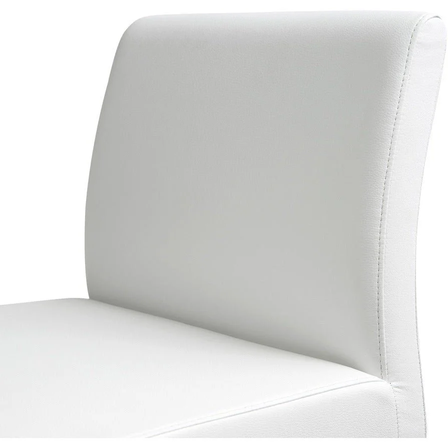 Denmark White Performance Vegan Leather and Stainless Steel Barstool - Set of 2 - Image 7