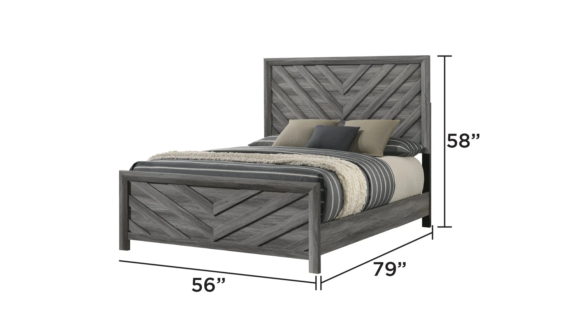 Denver Full 4 Pc Bedroom Set Gray - Image 3