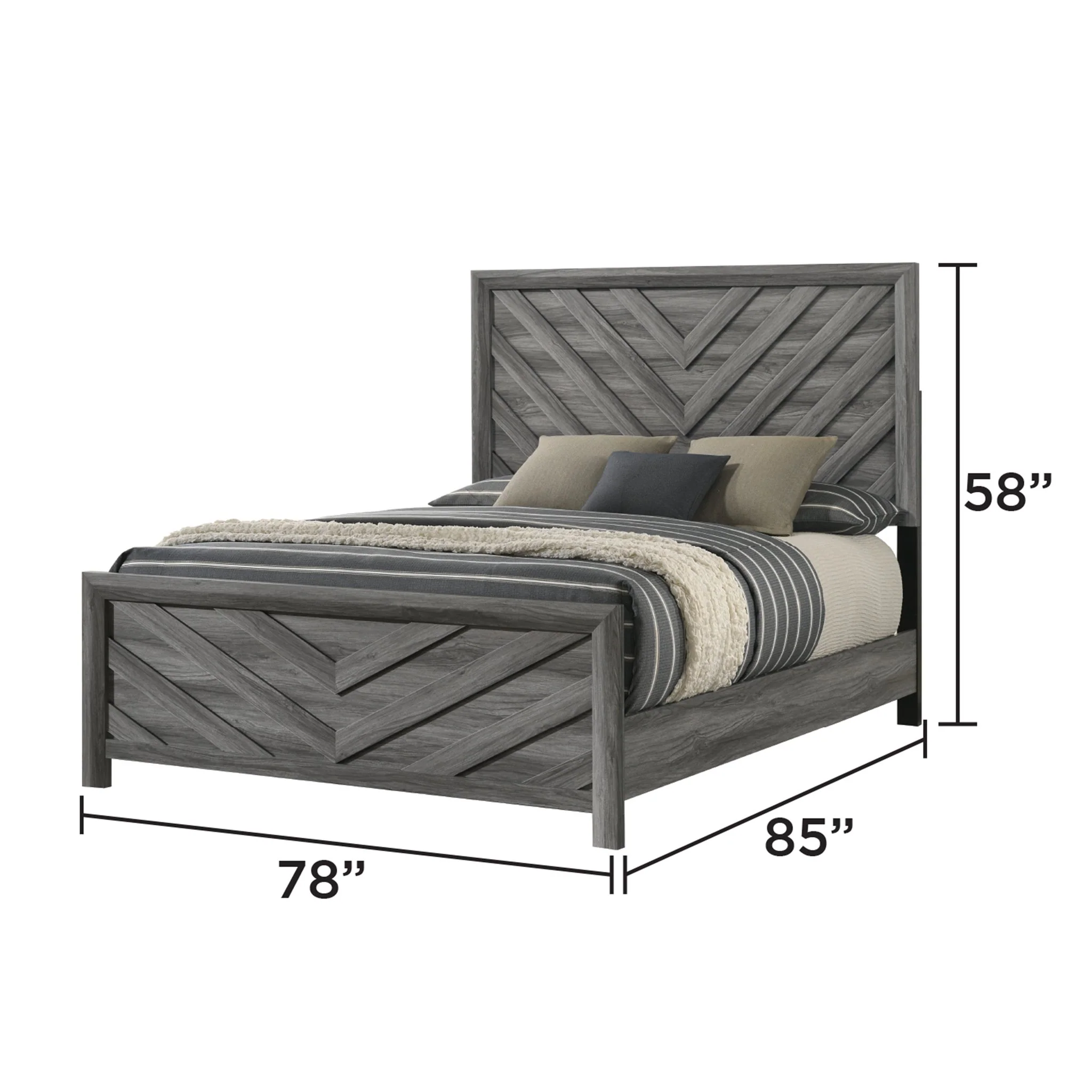 Denver King 5 Pc Bedroom Set Gray - Image 3