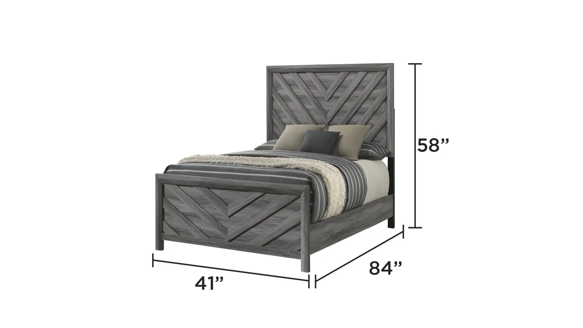Denver Twin Bed Gray - Image 2