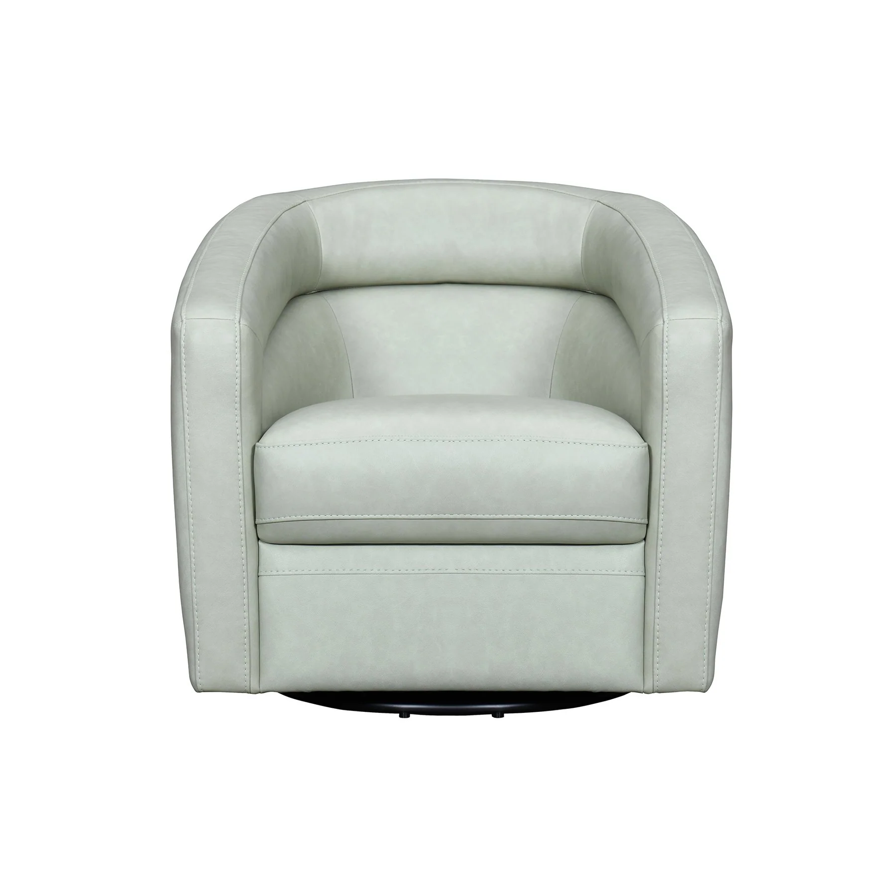 Desi Mint Leather Swivel Accent Chair - Image 2
