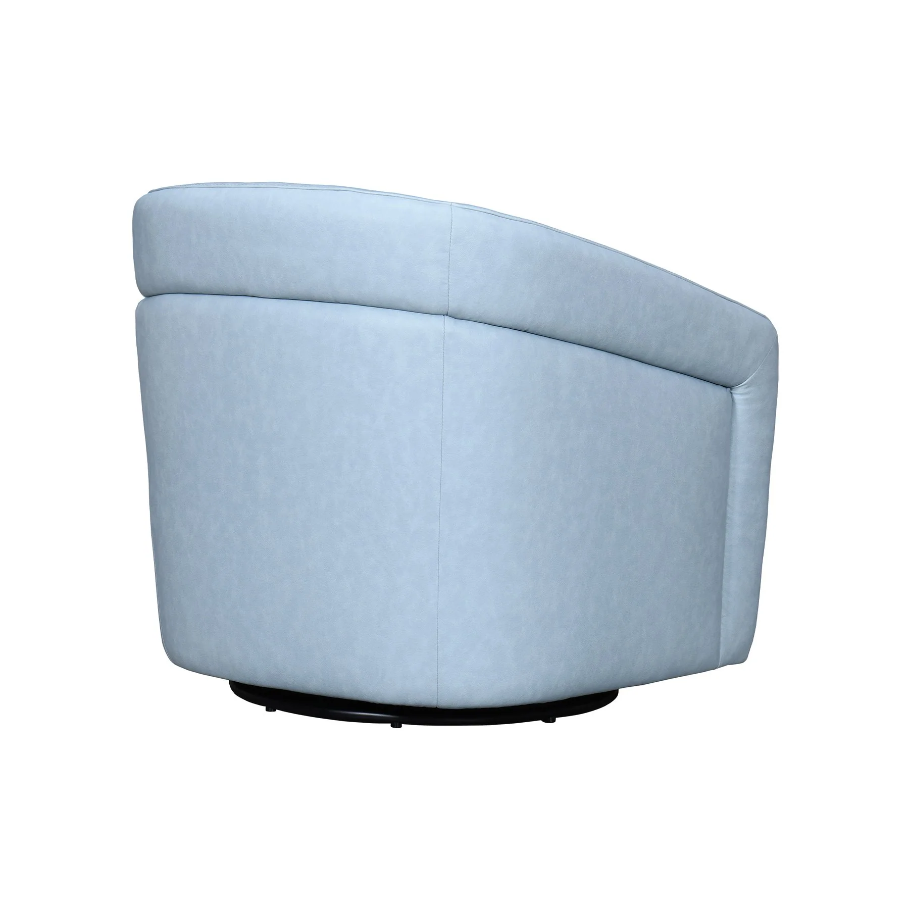 Desi Sky Blue Leather Swivel Accent Chair - Image 3