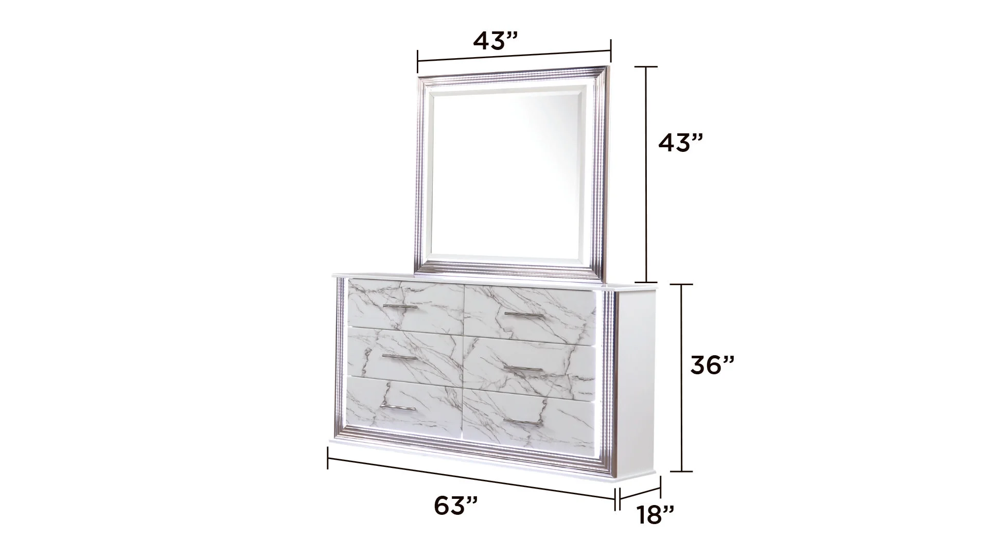 Desire Dresser White - Image 4