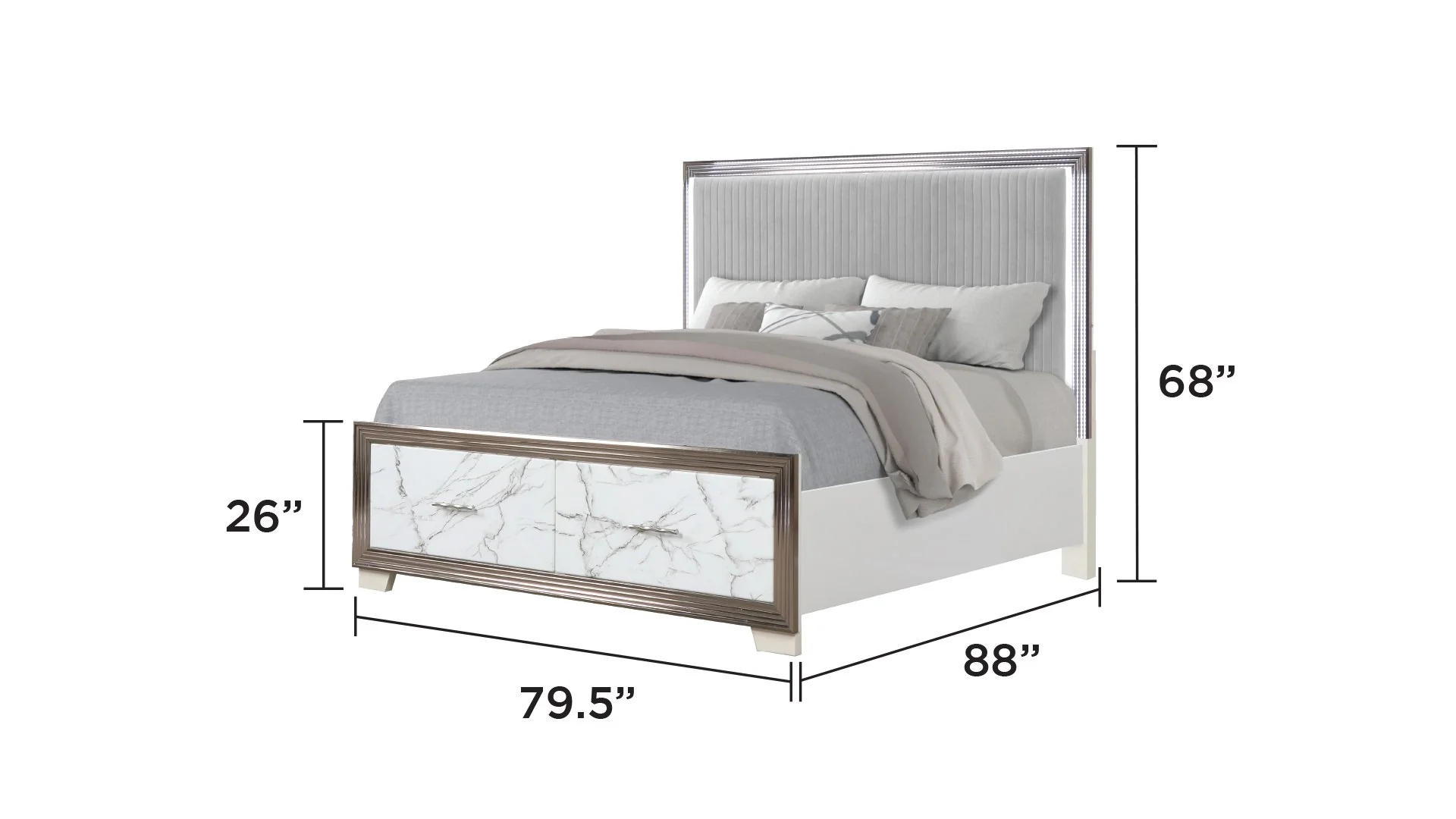 Desire King 4PC Bedroom Set White - Image 3