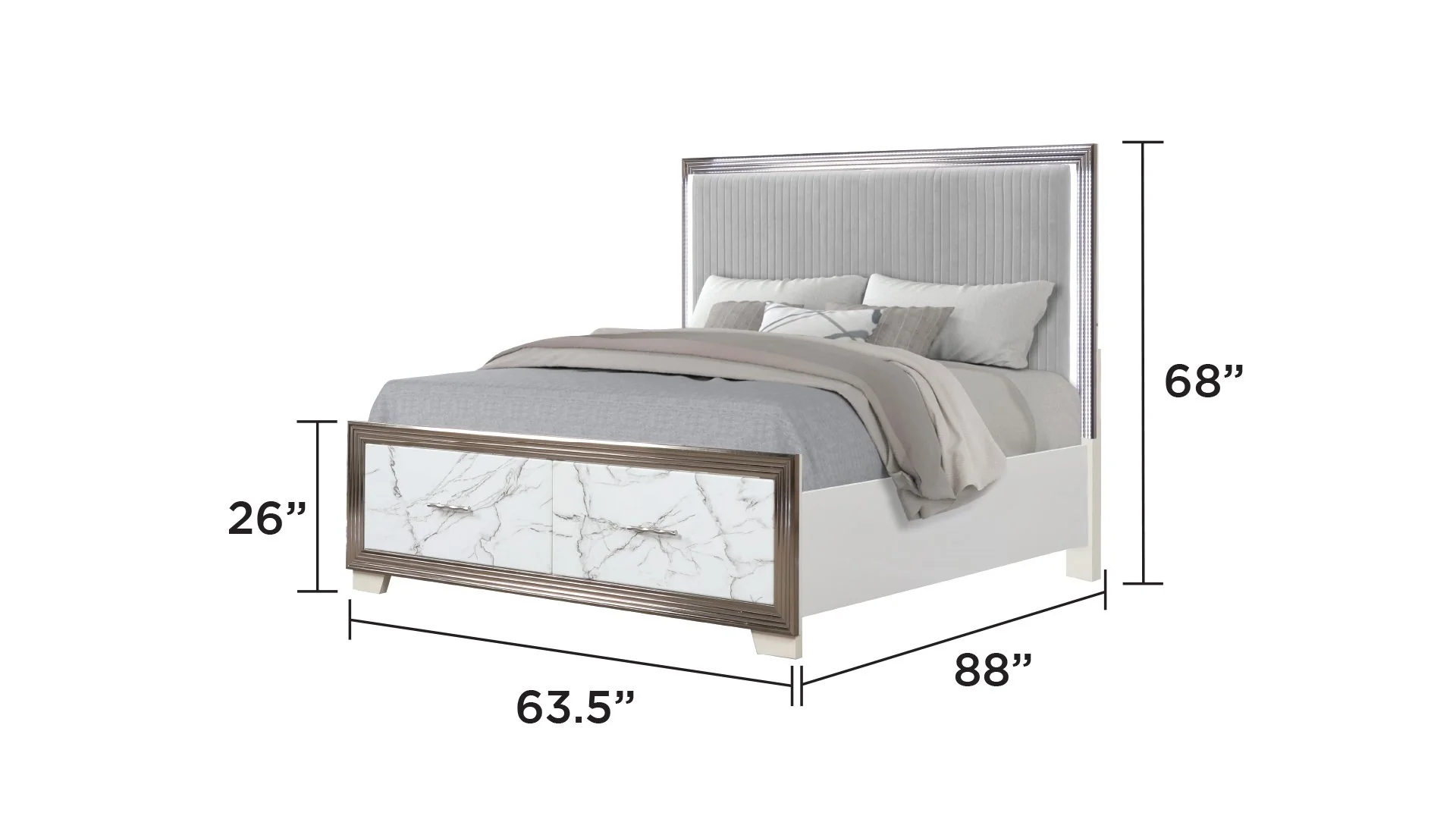 Desire Queen Bed White - Image 2