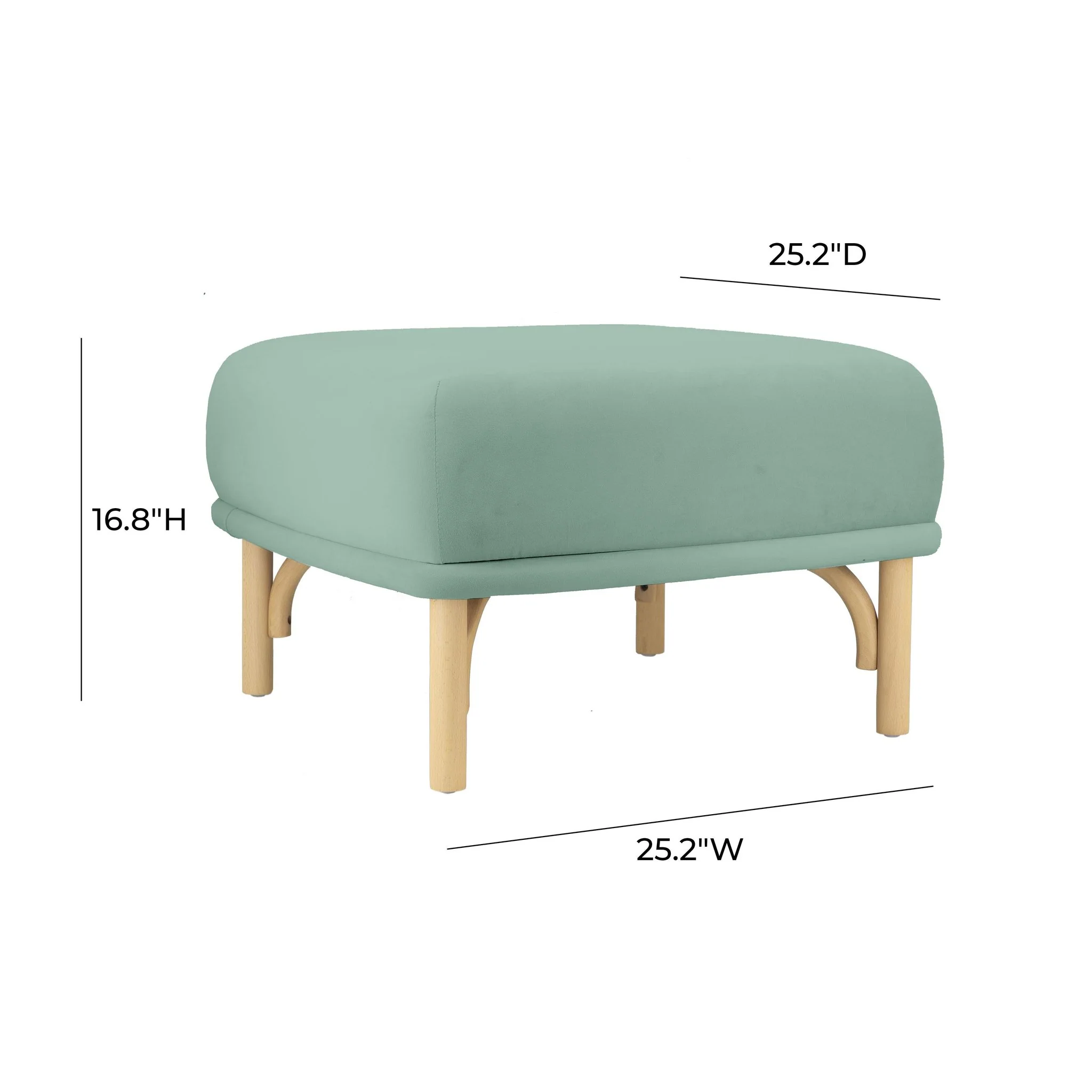 Desiree Ocean Blue Velvet Ottoman - Image 5