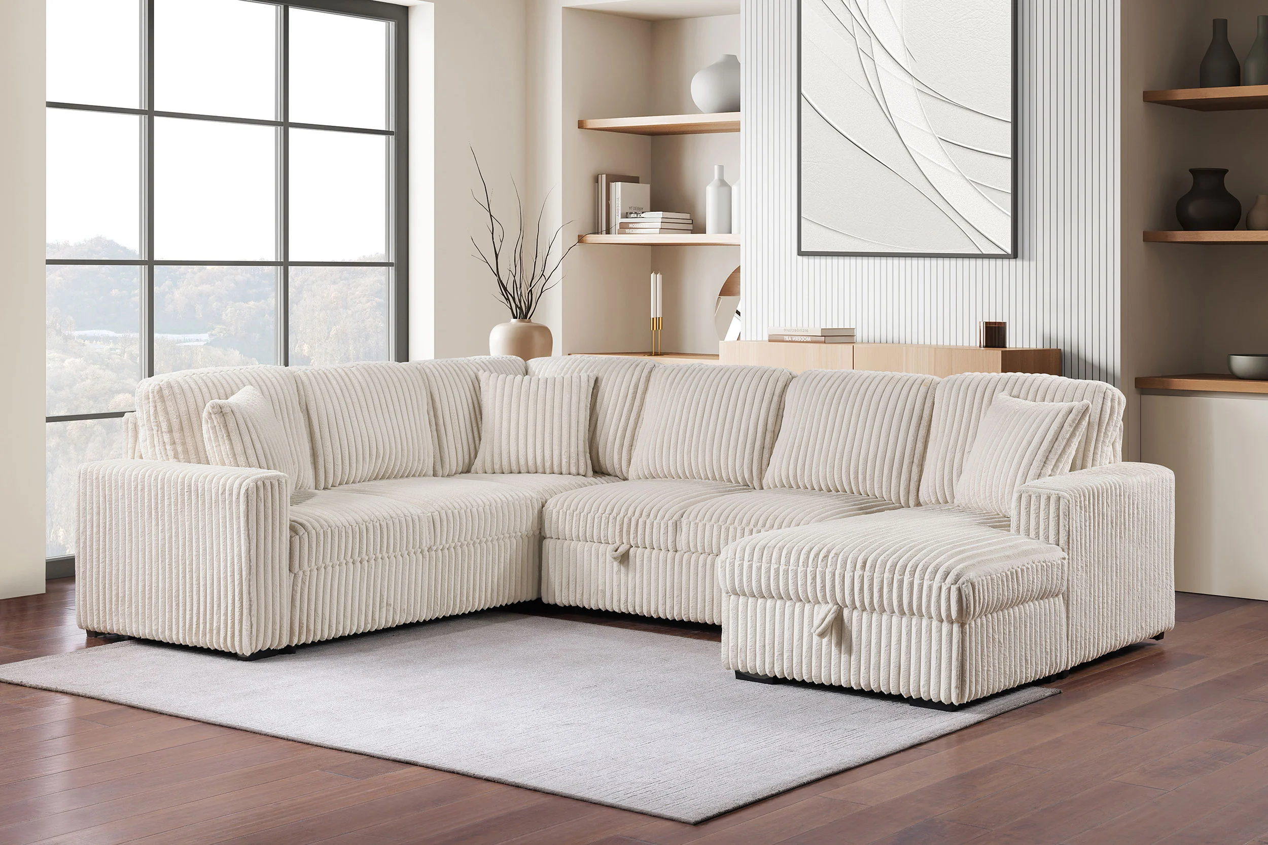 Devonshire Pull-Out Sleeper Sectional Sofa - Image 2