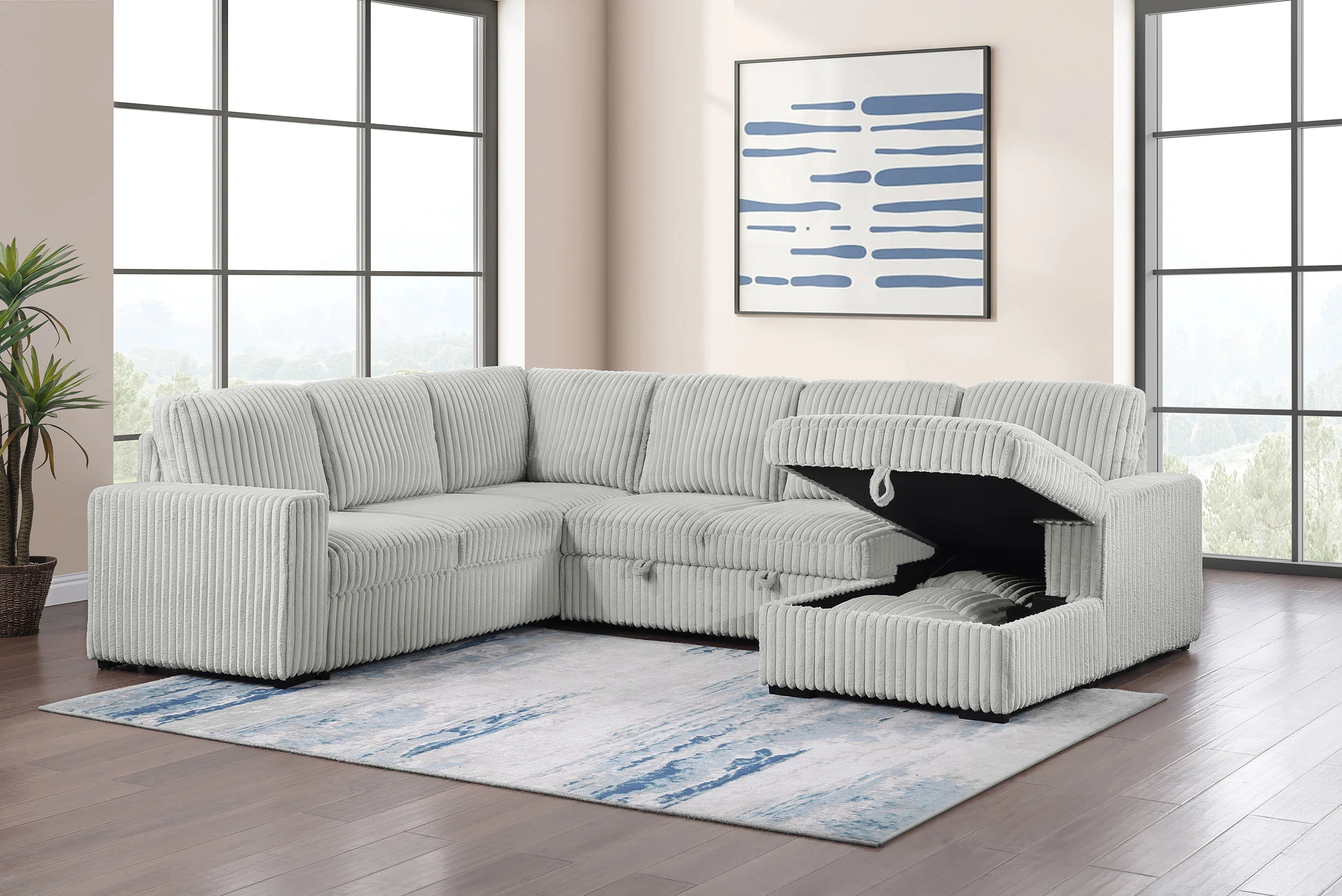 Devonshire Pull-Out Sleeper Sectional Sofa - Image 21