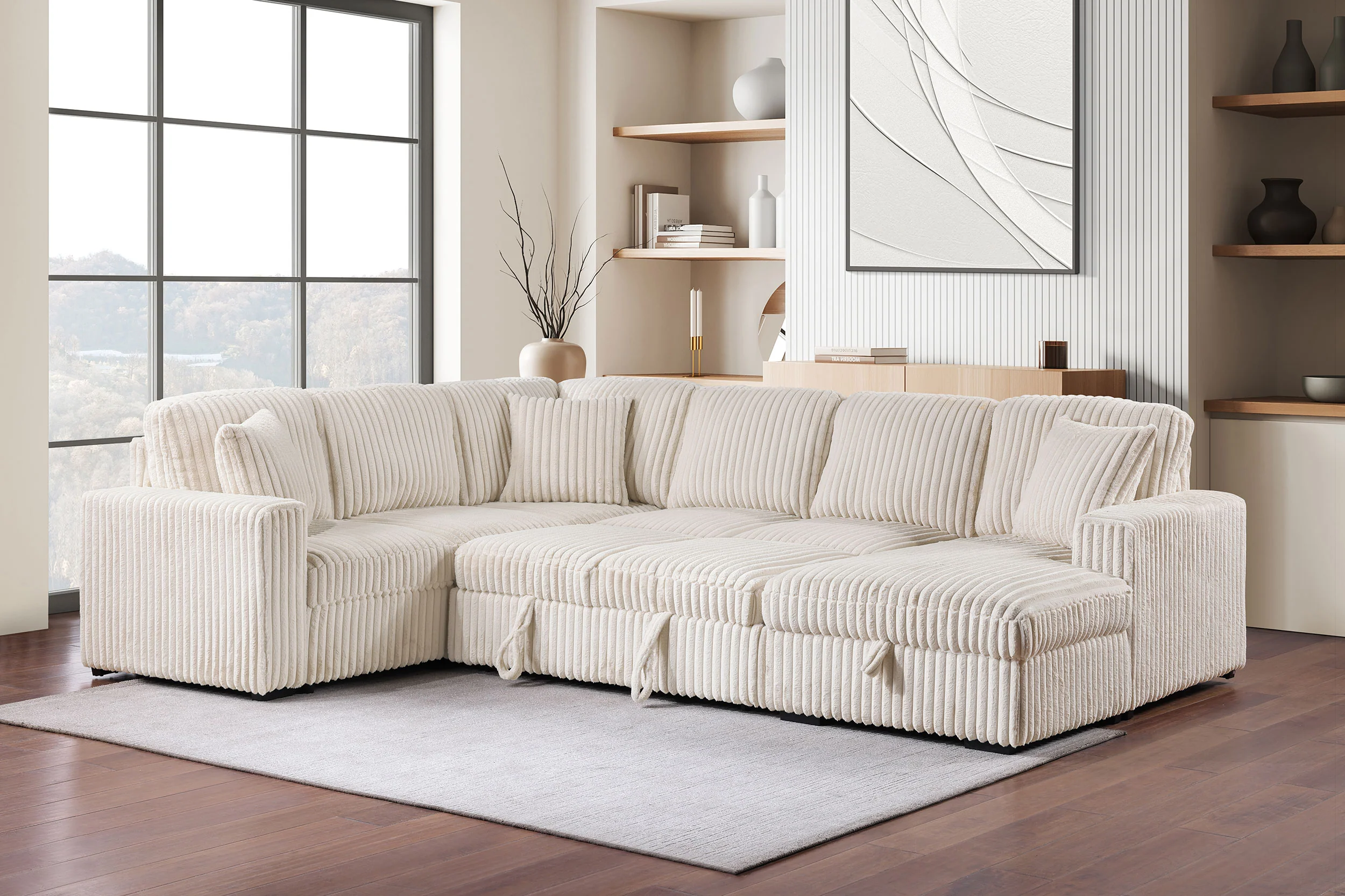 Devonshire Pull-Out Sleeper Sectional Sofa - Image 4