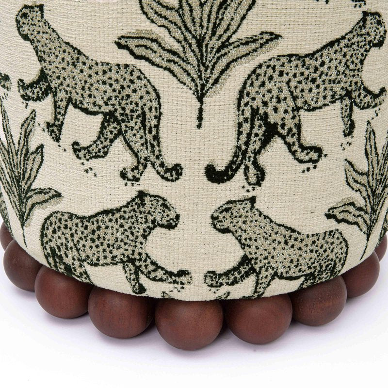 Dex Cream Leopard Jacquard Ottoman - Image 5