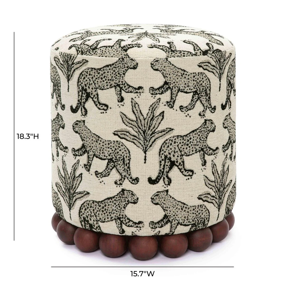 Dex Cream Leopard Jacquard Ottoman - Image 6