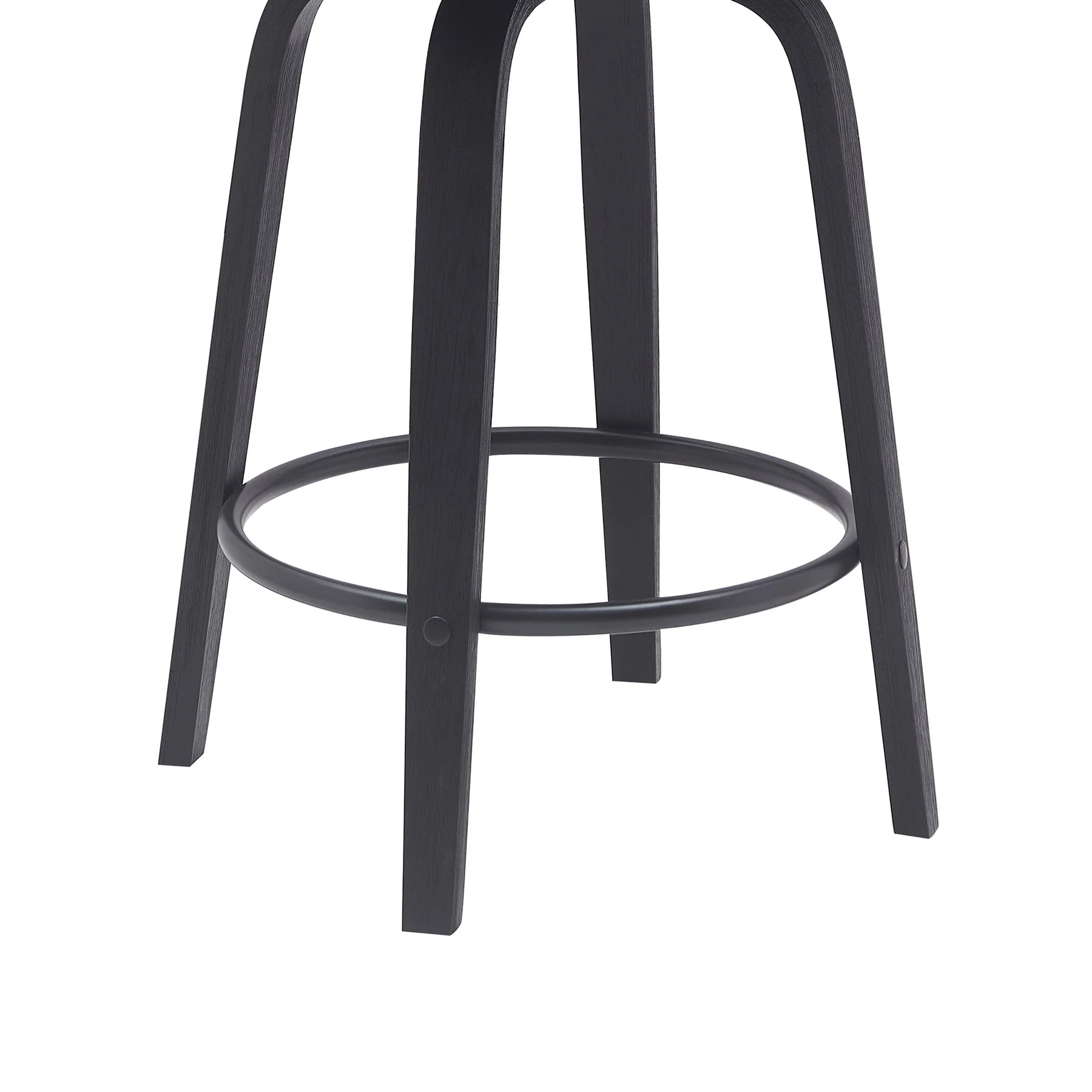 Diana 26" Swivel Black Wood Counter Stool in Gray Faux Leather - Image 6