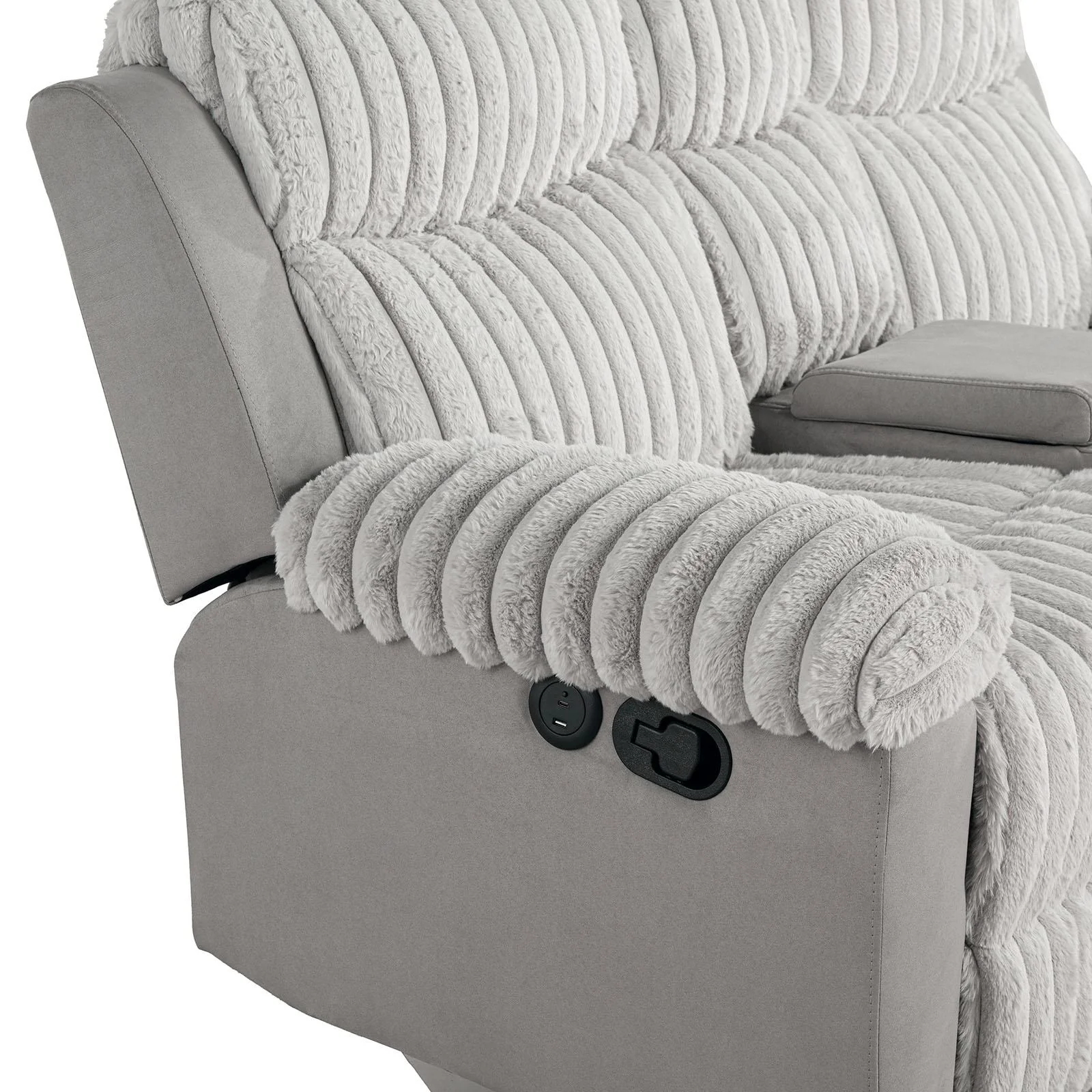 Dionysus Manual Reclining Sofa w/ USB & LED - Image 4