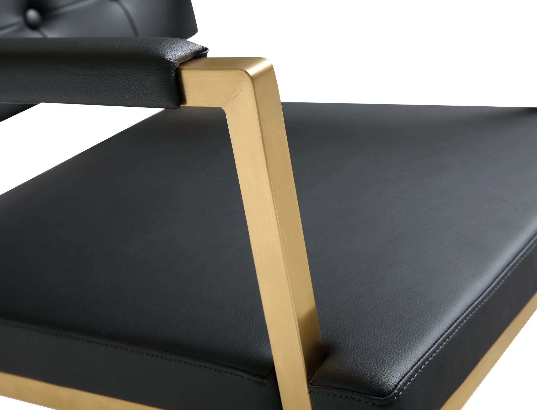 Director Black Performance Vegan Leather and Gold Steel Barstool - Image 6