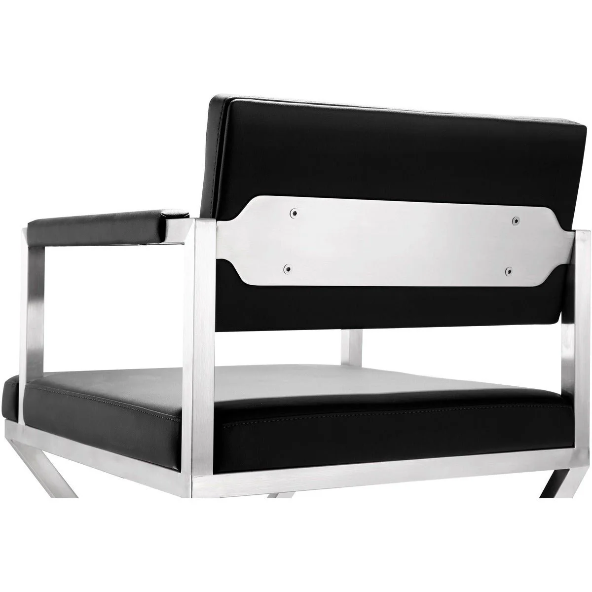 Director Black Performance Vegan Leather and Stainless Steel Barstool - Image 7