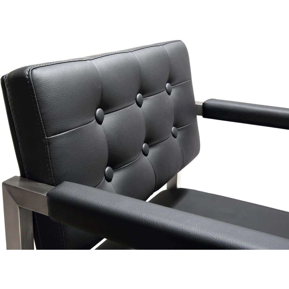 Director Black Performance Vegan Leather and Stainless Steel Counter Stool - Image 6