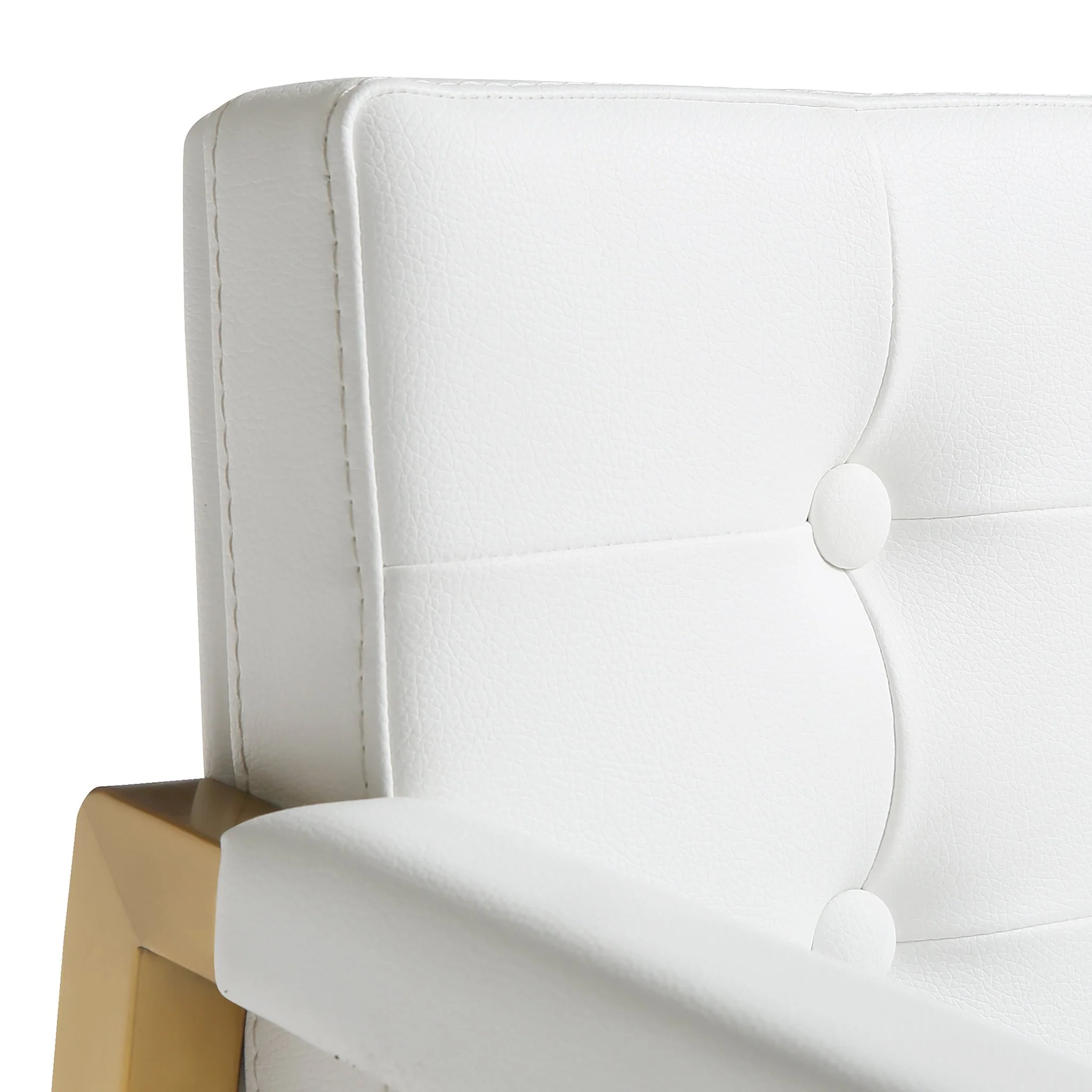 Director White Performance Vegan Leather and Gold Steel Barstool - Image 6