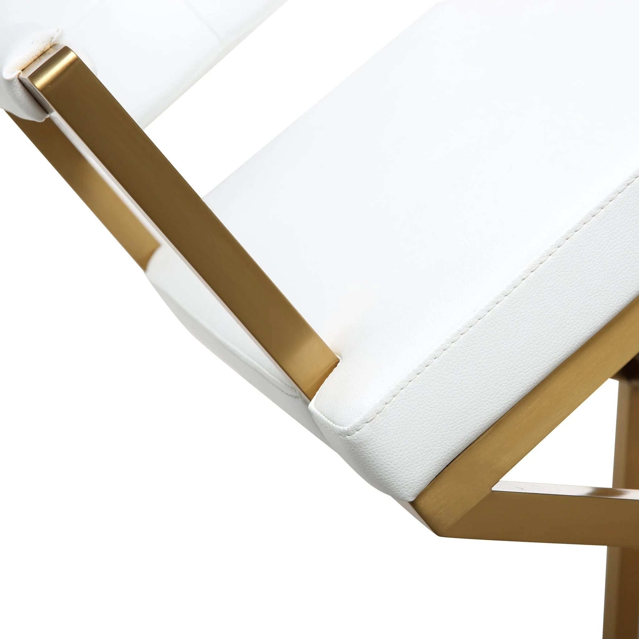 Director White Performance Vegan Leather and Gold Steel Counter Stool - Image 6