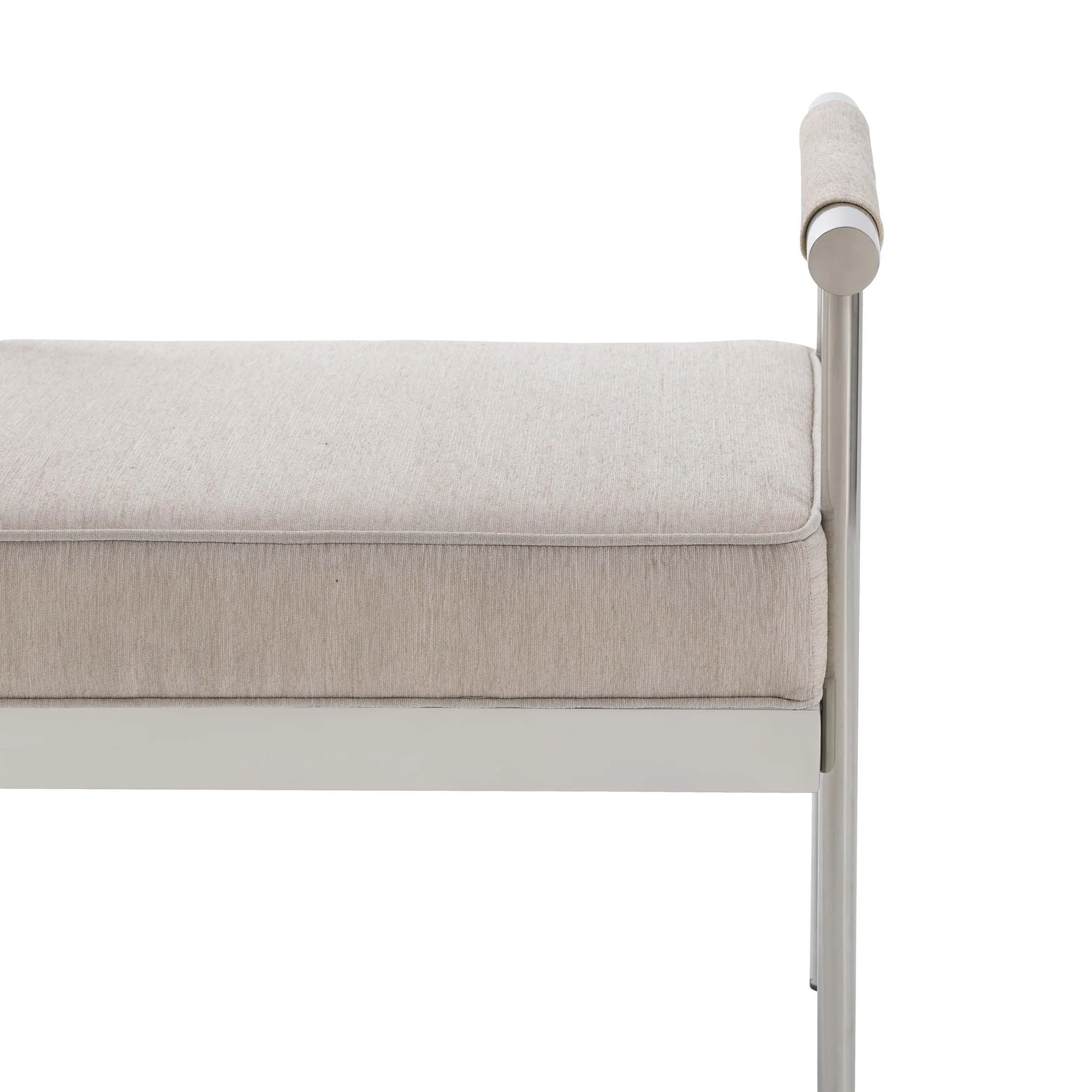 Diva Cream Velvet Bench - Image 6