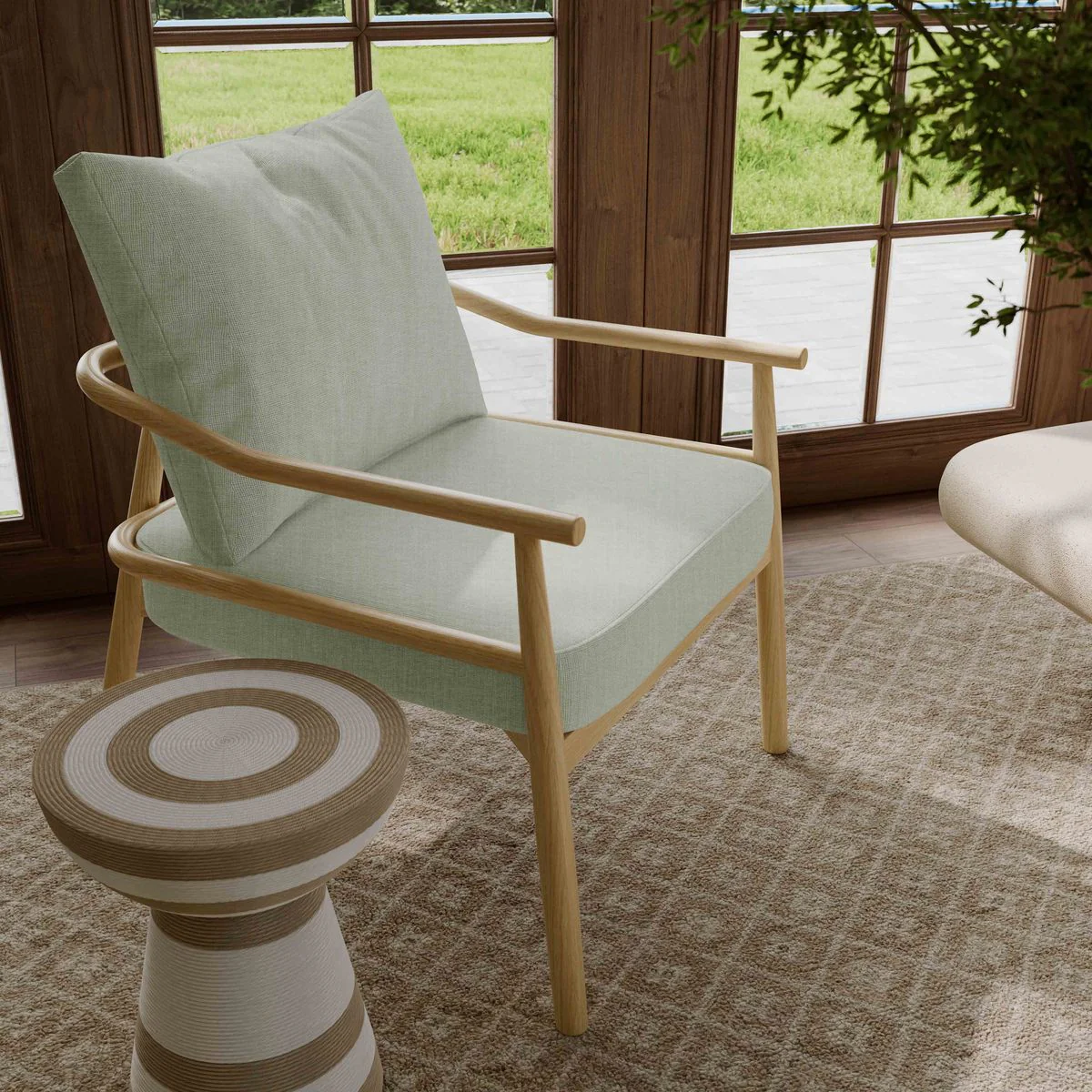 Dixie Mint Green Chenille Velvet Accent Chair - Image 2