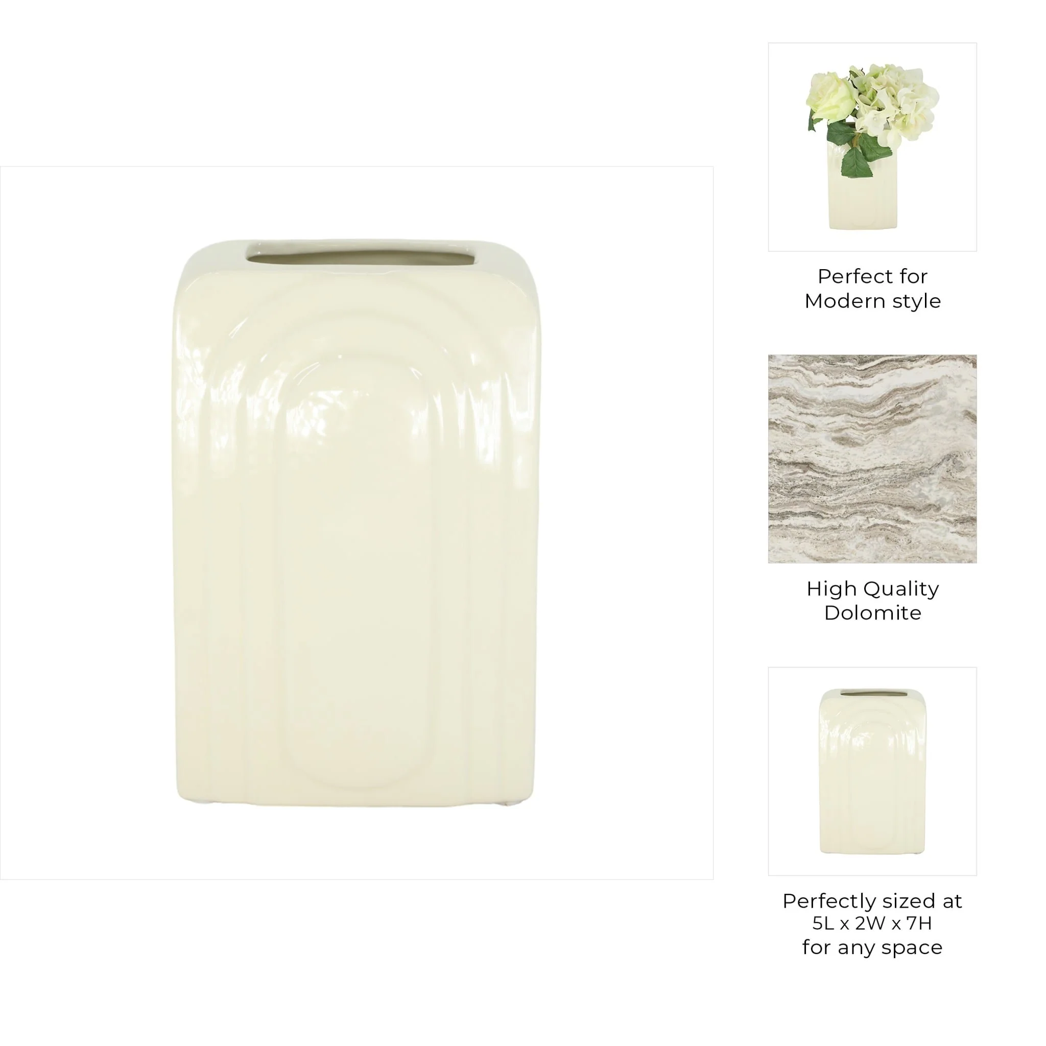 Dol, 7" Rectangular Vase, Cotton - Image 9
