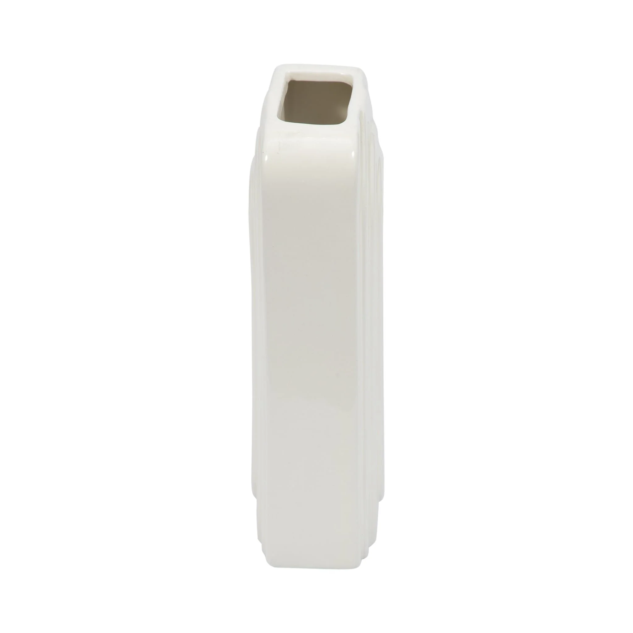 Dol, 7" Rectangular Vase, White - Image 4