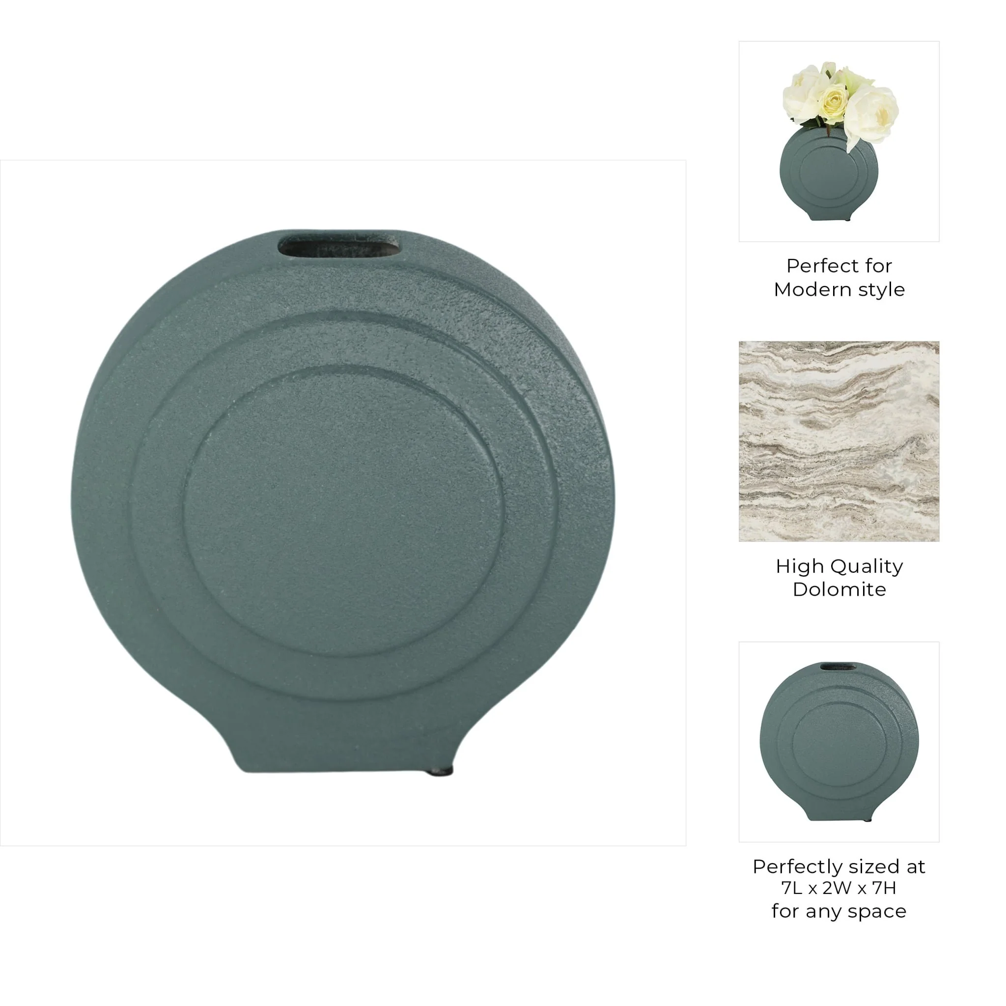 Dol, 7" Round Vase, Deep Teal - Image 10