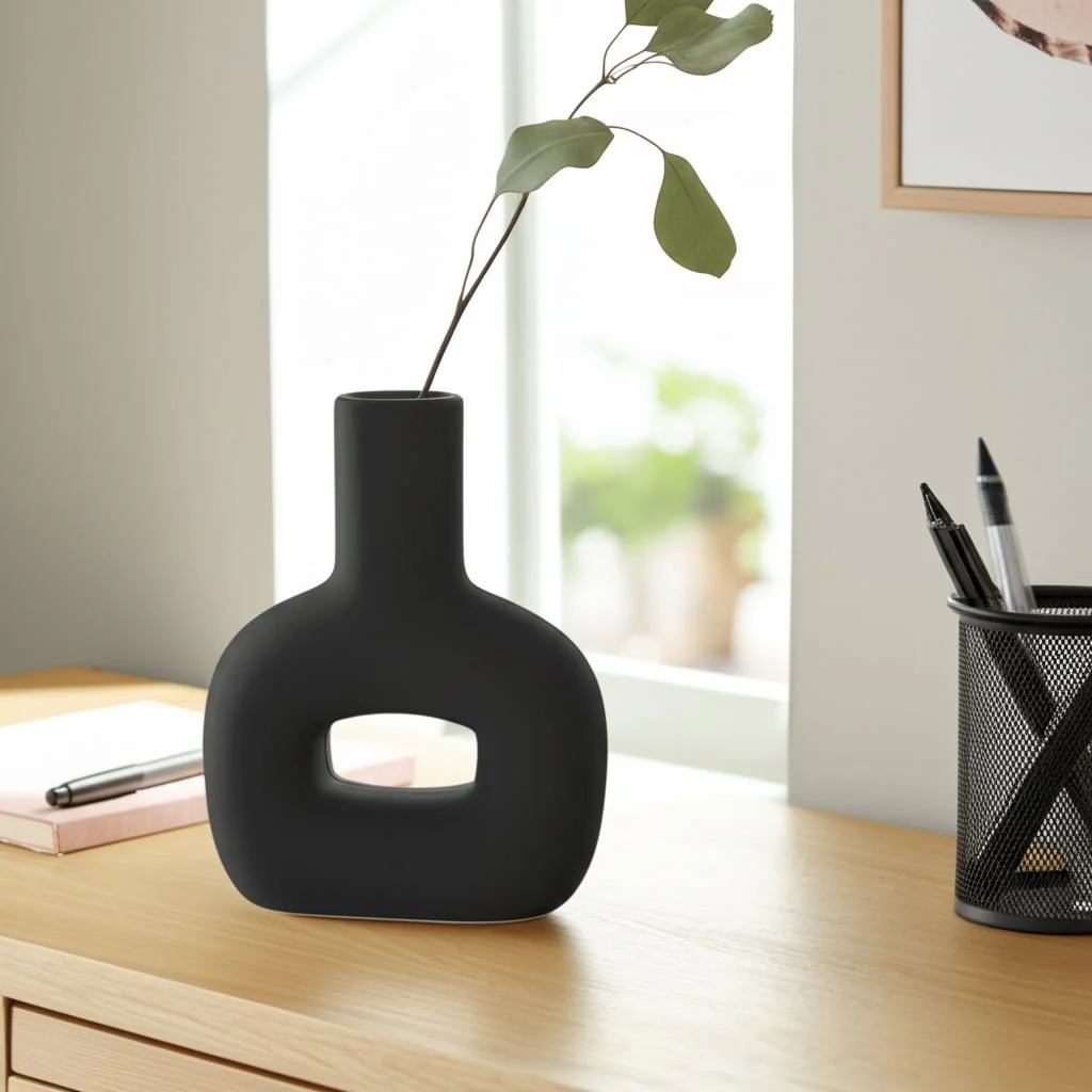 Dol, 8" Open Cut Vase, Black - Image 11