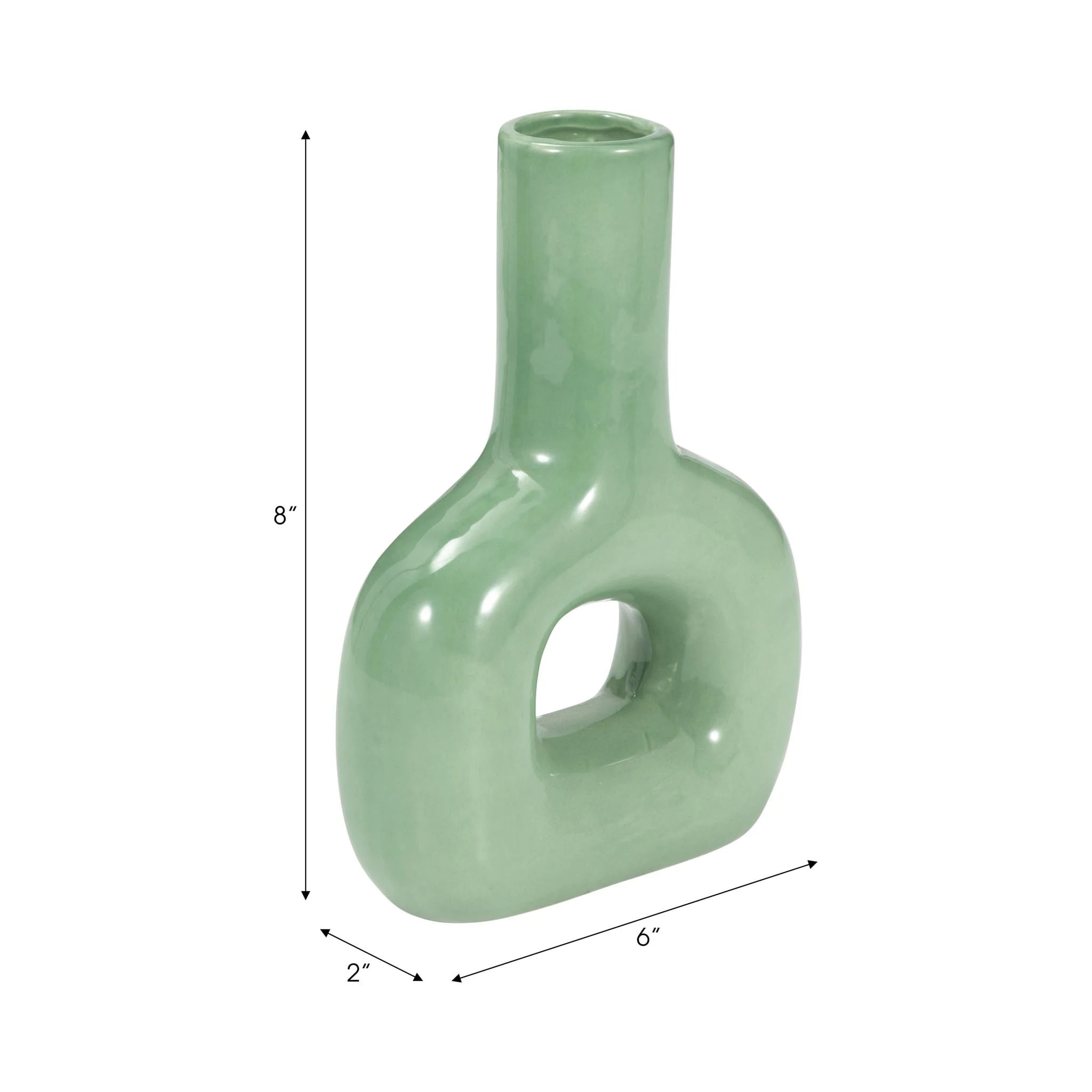 Dol, 8" Open Cut Vase, Dark Sage - Image 8