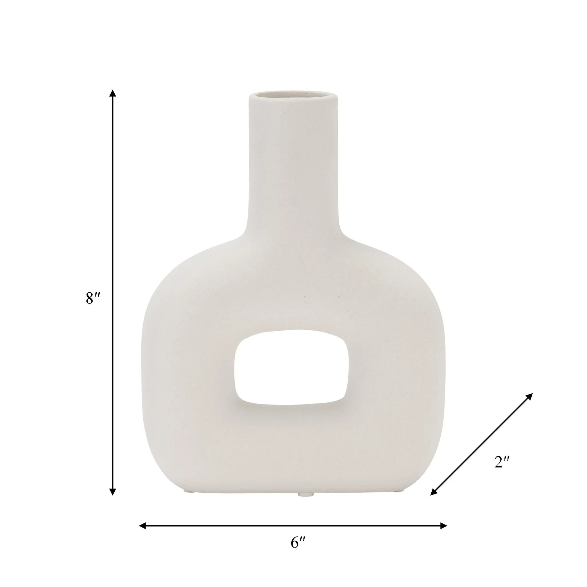 Dol, 8" Open Cut Vase, White - Image 8
