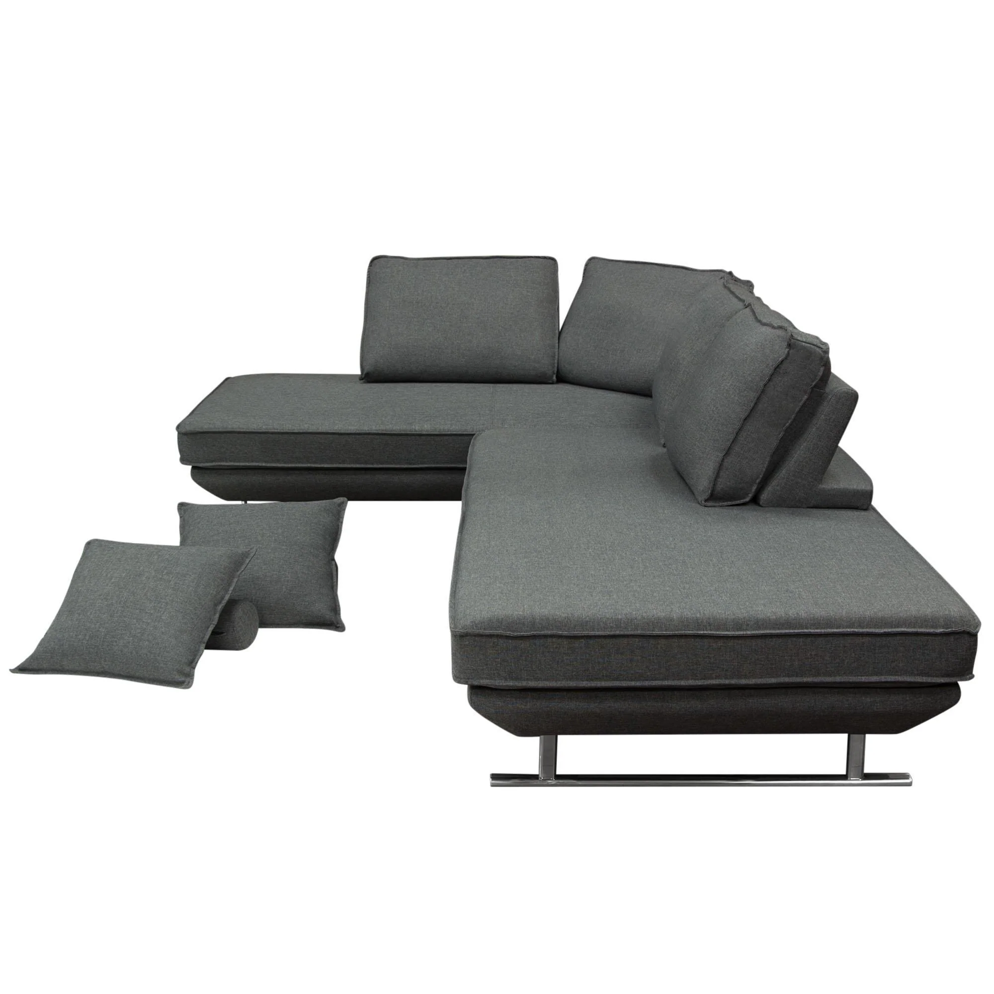Dolce 2PC Lounge Seating Platforms with Moveable Backrest Supports by Diamond Sofa - Grey Fabric - Image 4
