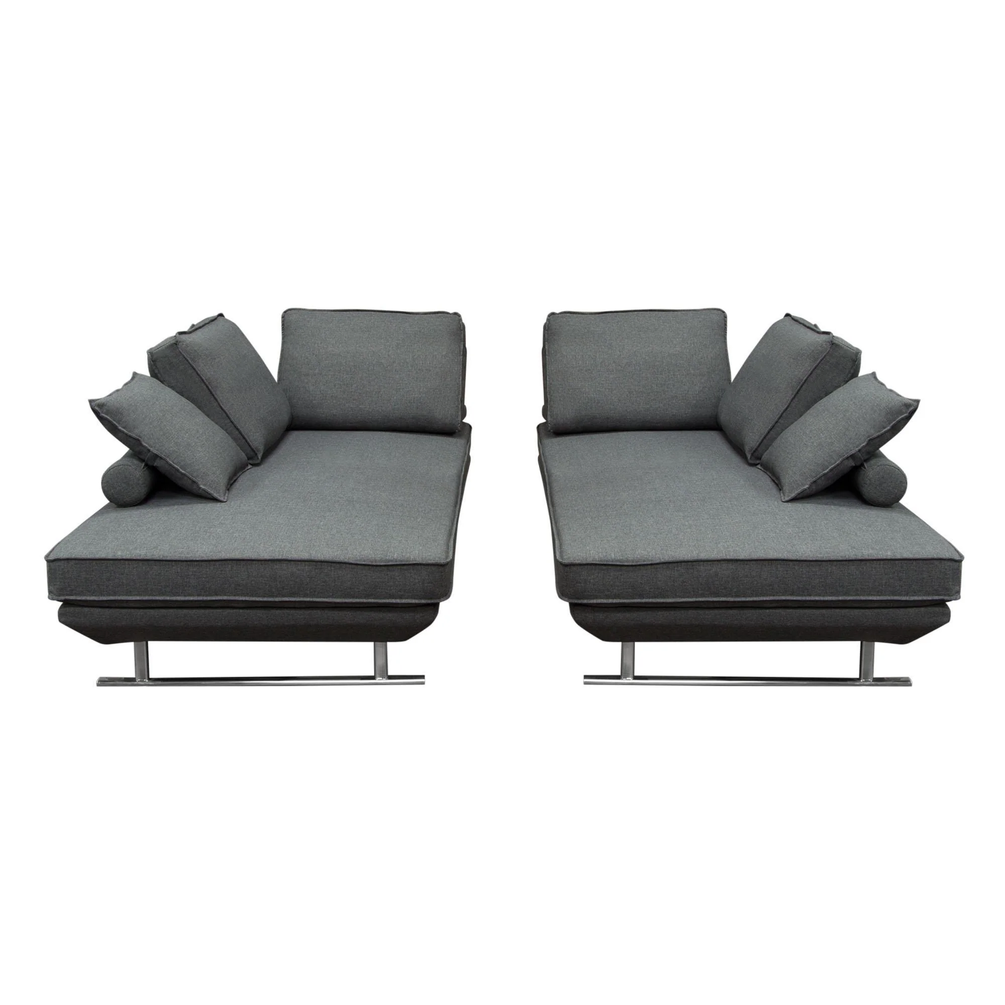 Dolce 2PC Lounge Seating Platforms with Moveable Backrest Supports by Diamond Sofa - Grey Fabric - Image 7