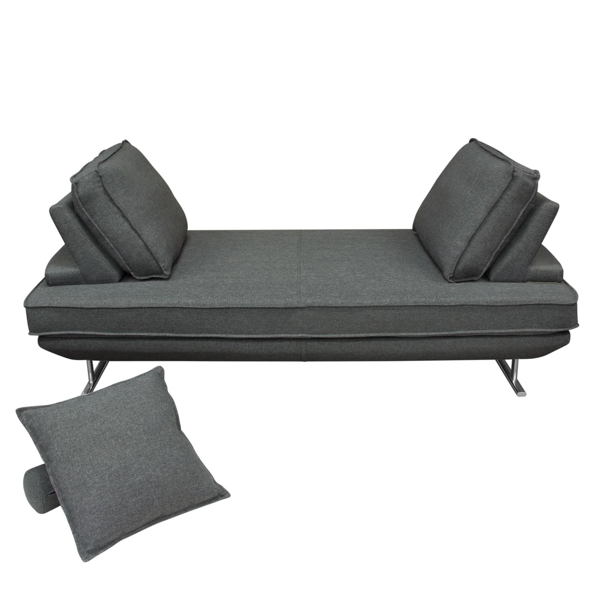 Dolce Lounge Seating Platform with Moveable Backrest Supports by Diamond Sofa - Grey Fabric - Image 5